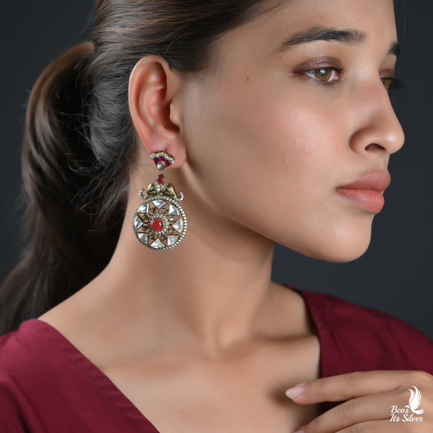 925 Silver Victorian Earring - 2716