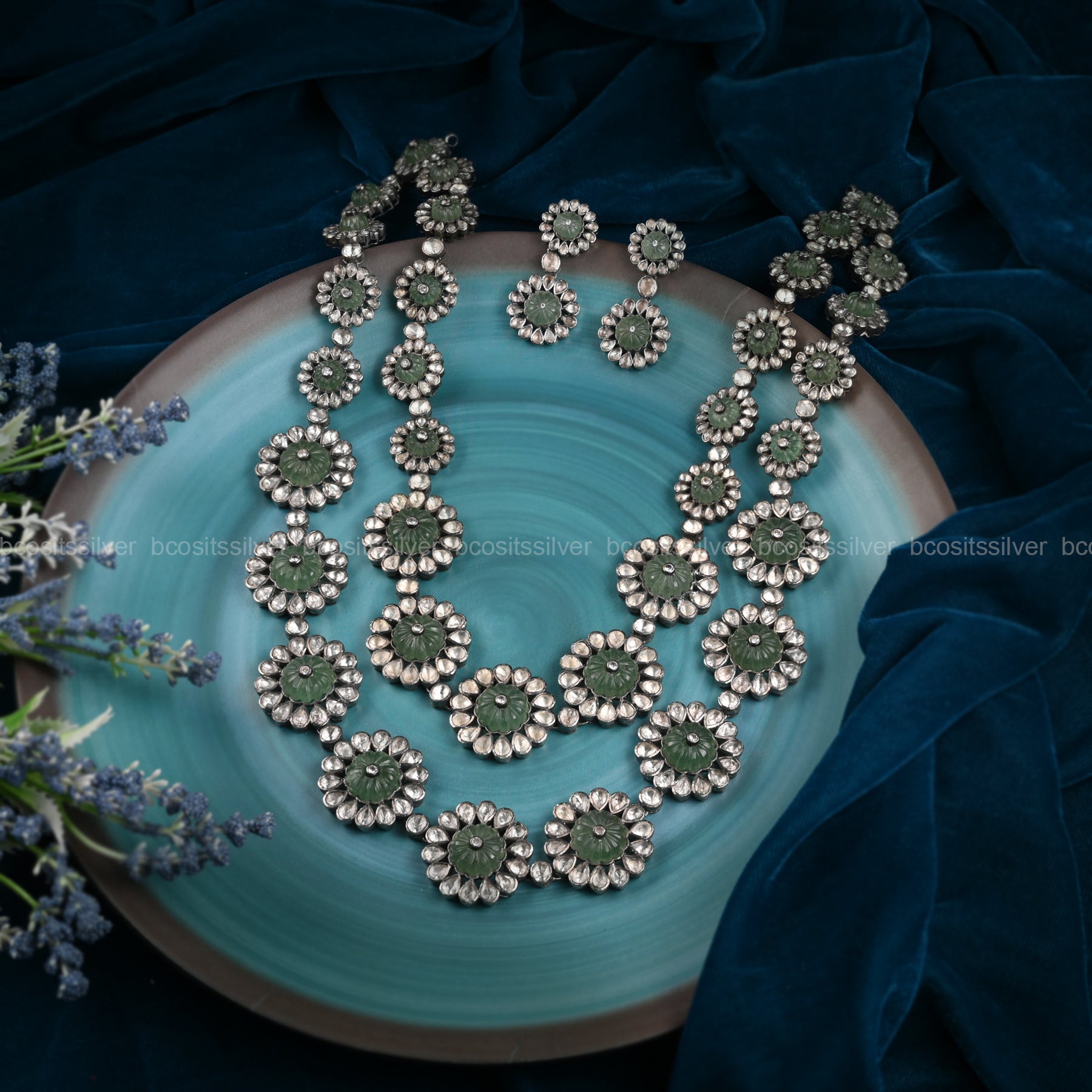 925 Silver Victorian Haram with Earring- 1991