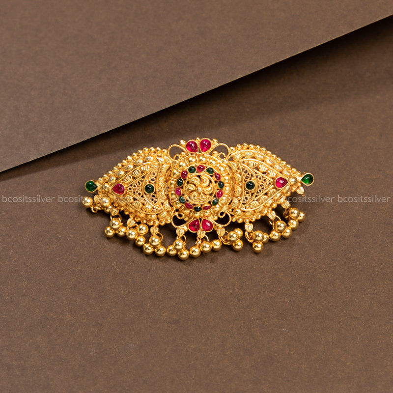 925 Silver gold plated Hair Clip - 5681