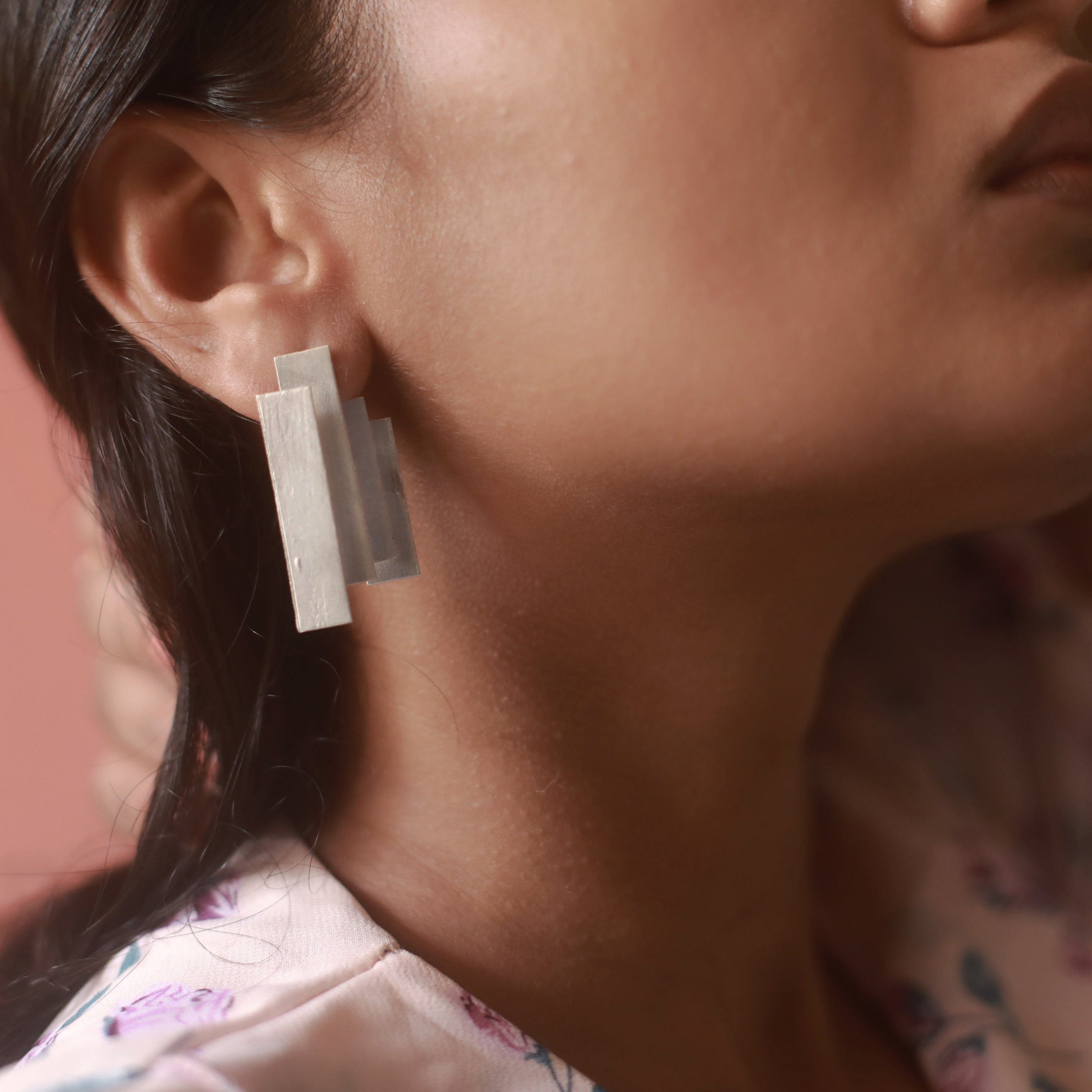 925 Silver Oxidized Hola Dola Trendy Stud - 203