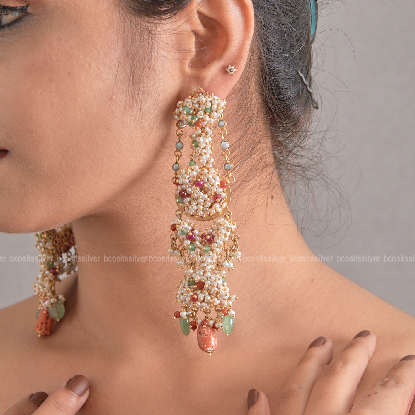 925 Silver Yashoda Earring - 1862