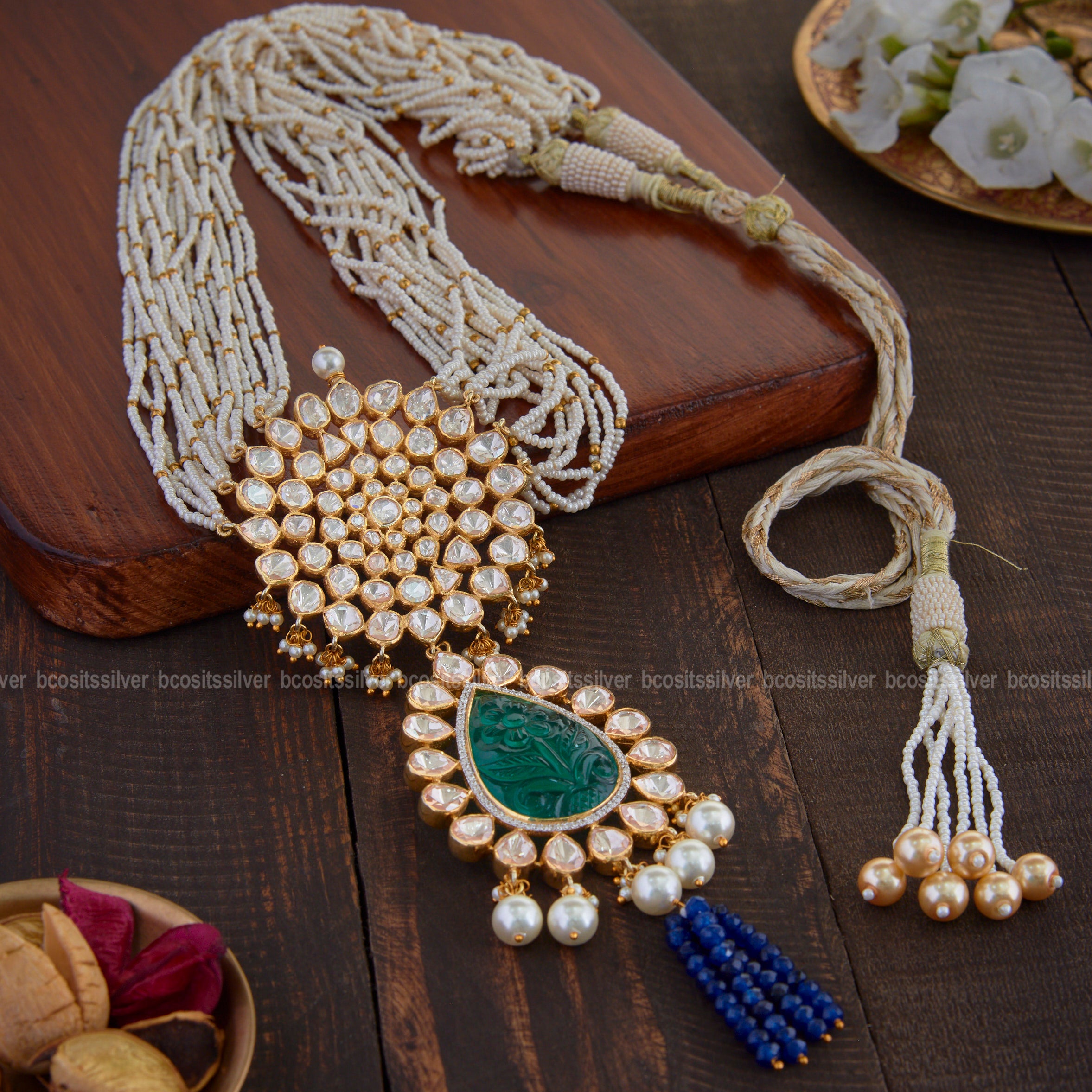 Pure 925 Silver Gold Plated Haram - 5800