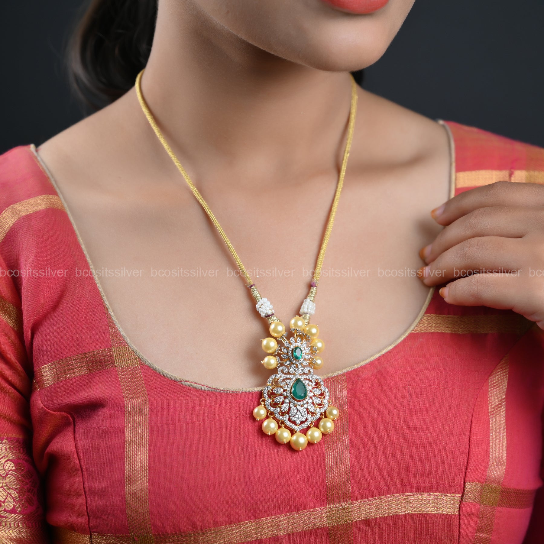 CZ pendent silver - 2227