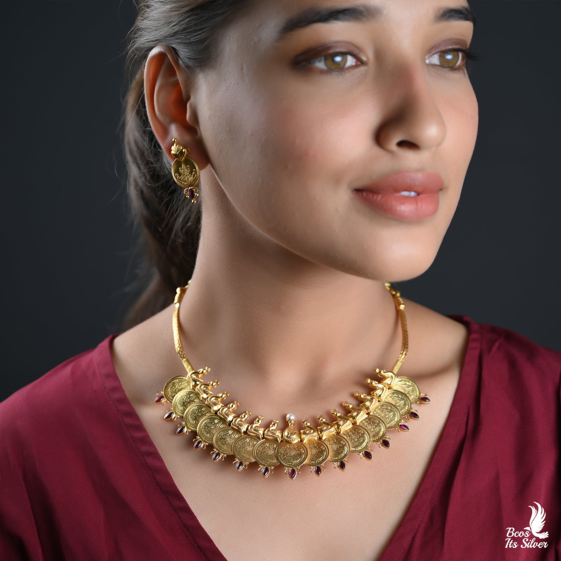 GOLD PLATED LAKSHMI COIN NECKPIECE - 2730