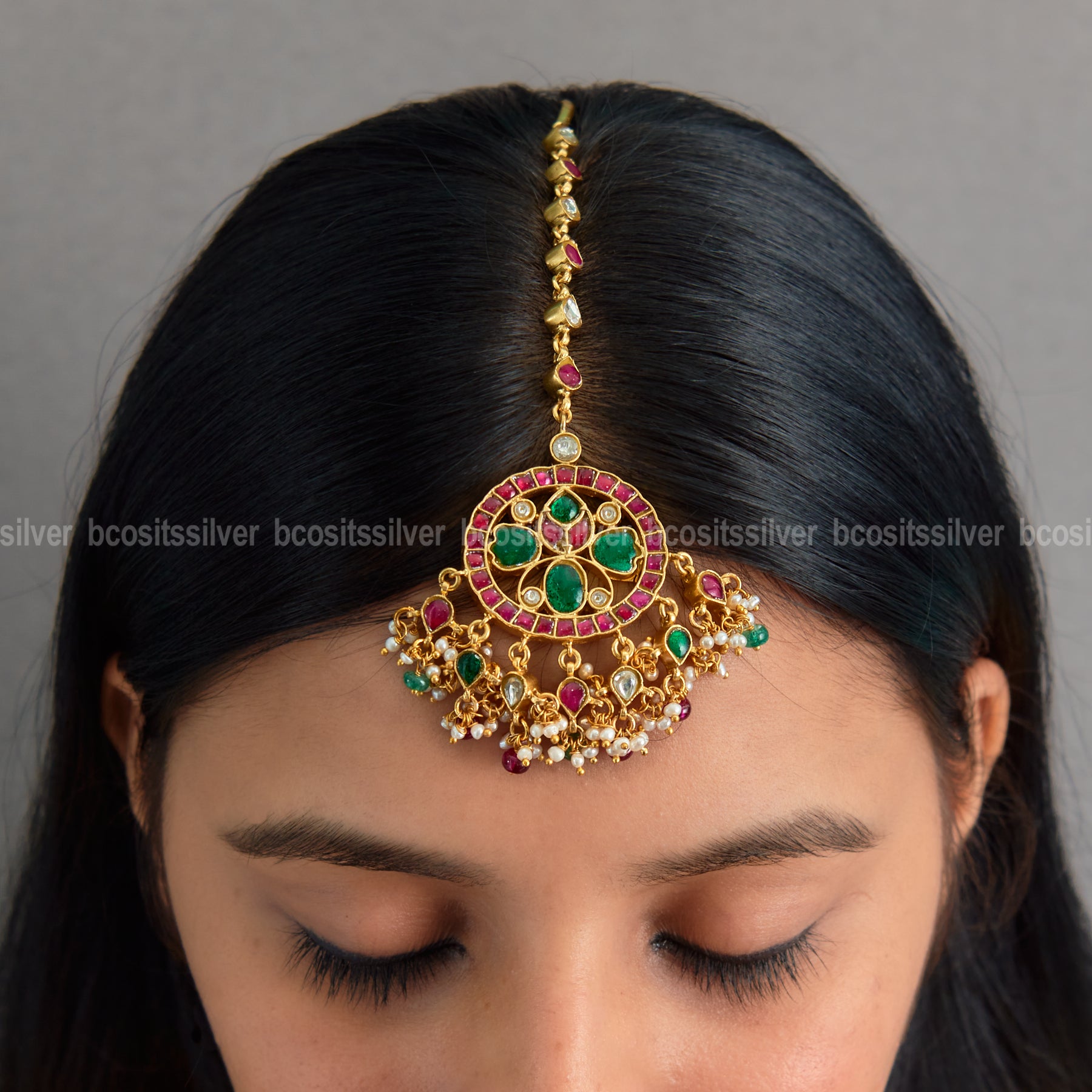 Gold Plated Bridal Tikka - 0756