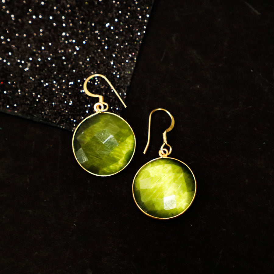 Gold Plated Hook Stone Earring - J006