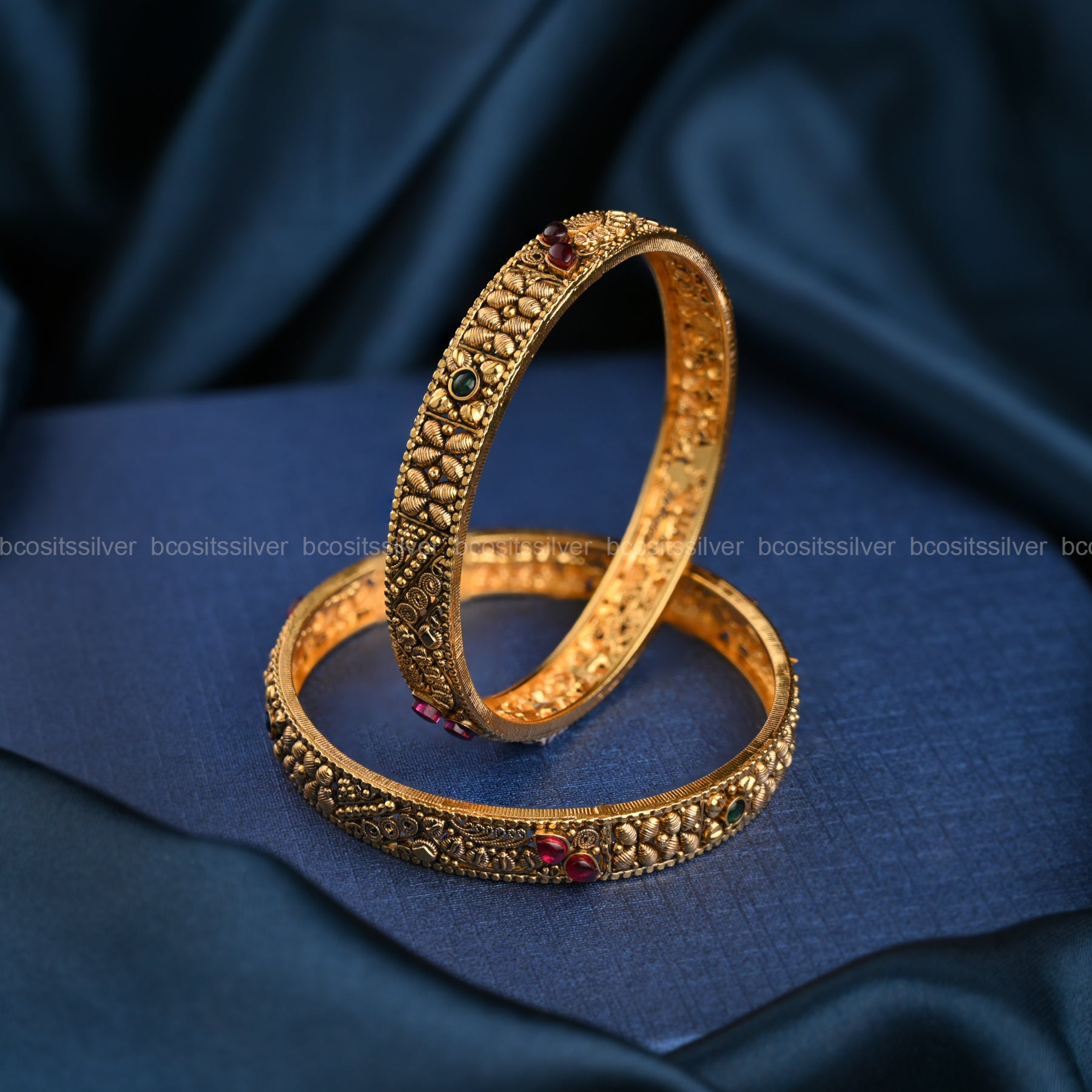 Gold Plated Leaf Bangle-109