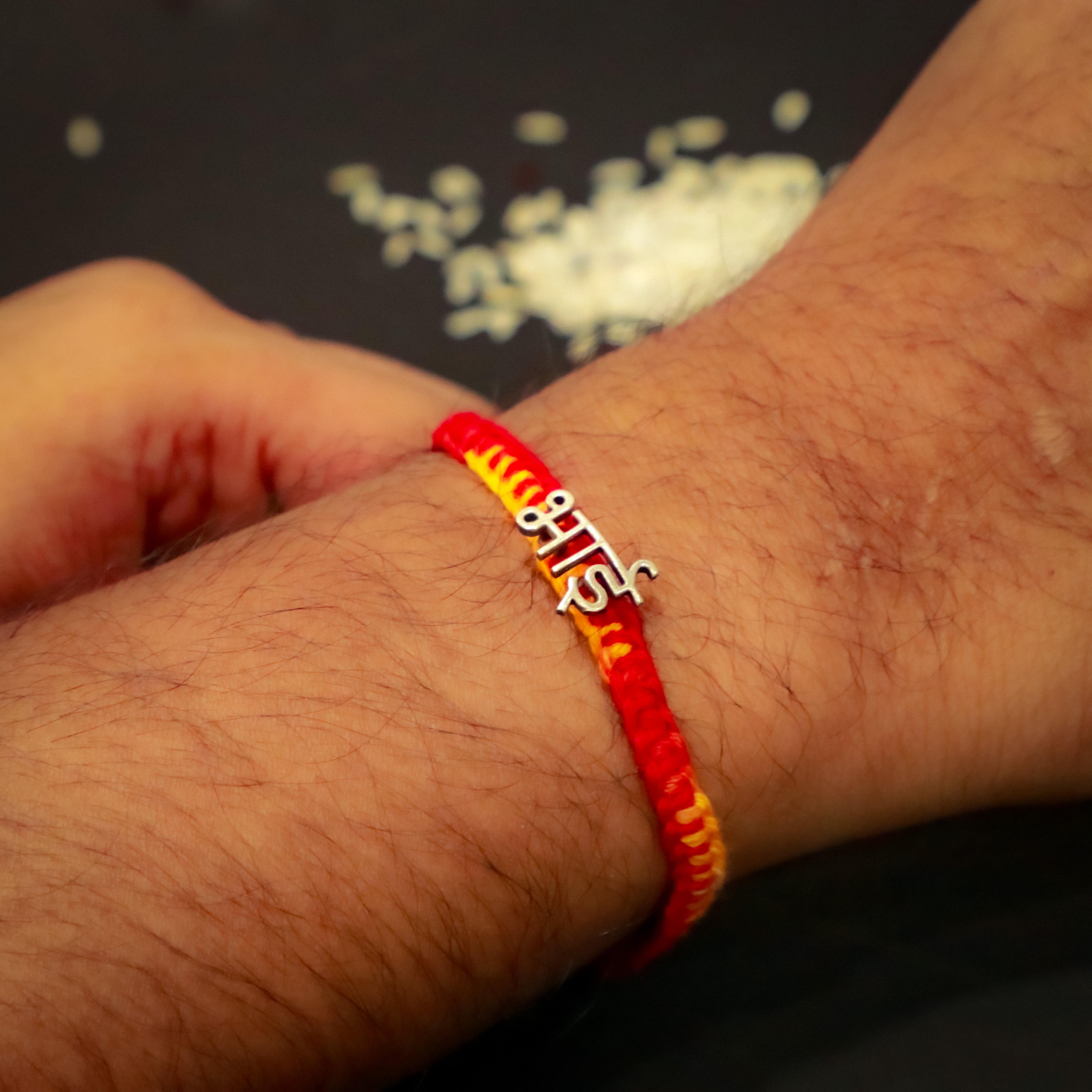 925 Silver Hindi Bhai Rakhi - 4101