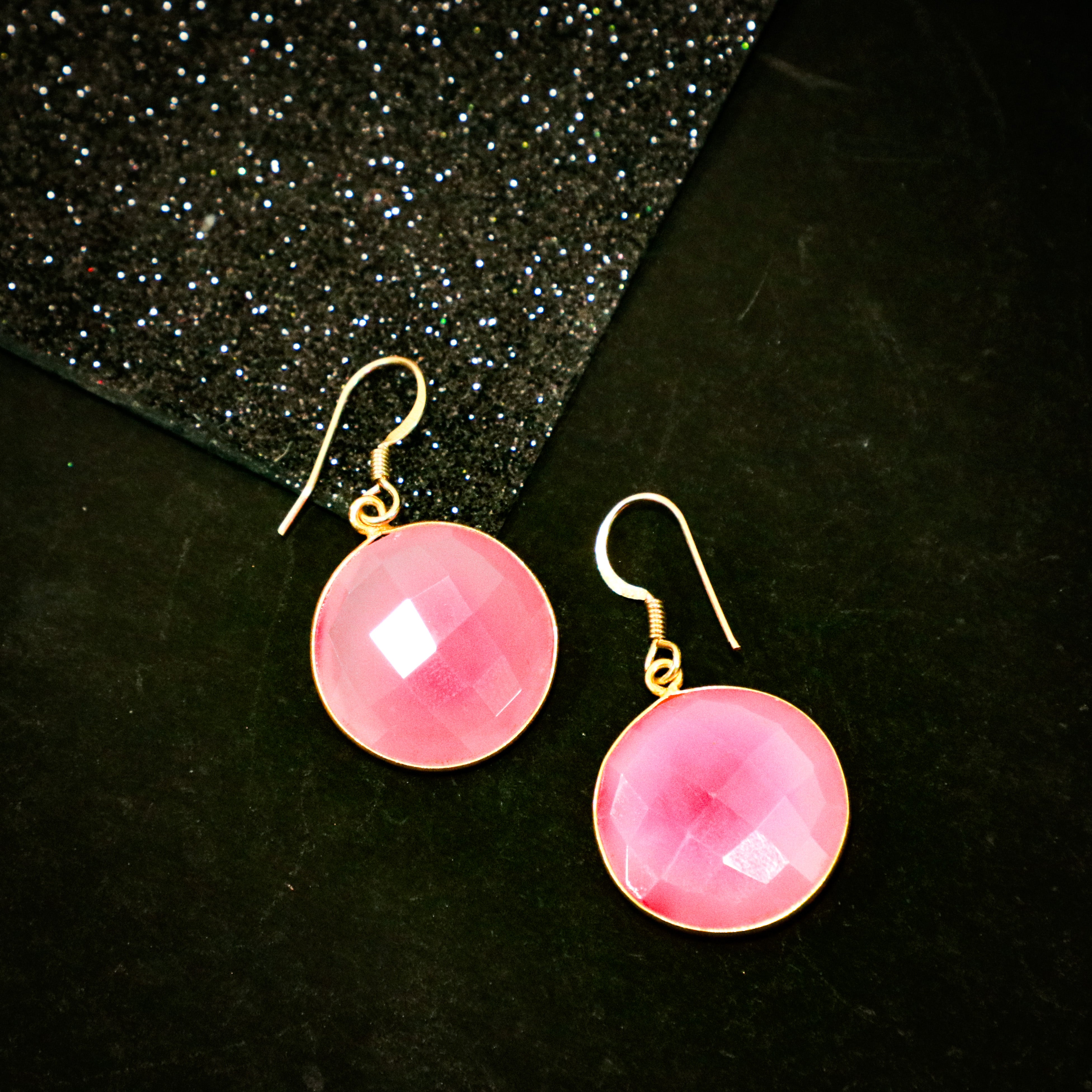 Gold Plated Hook Stone Earring - J006