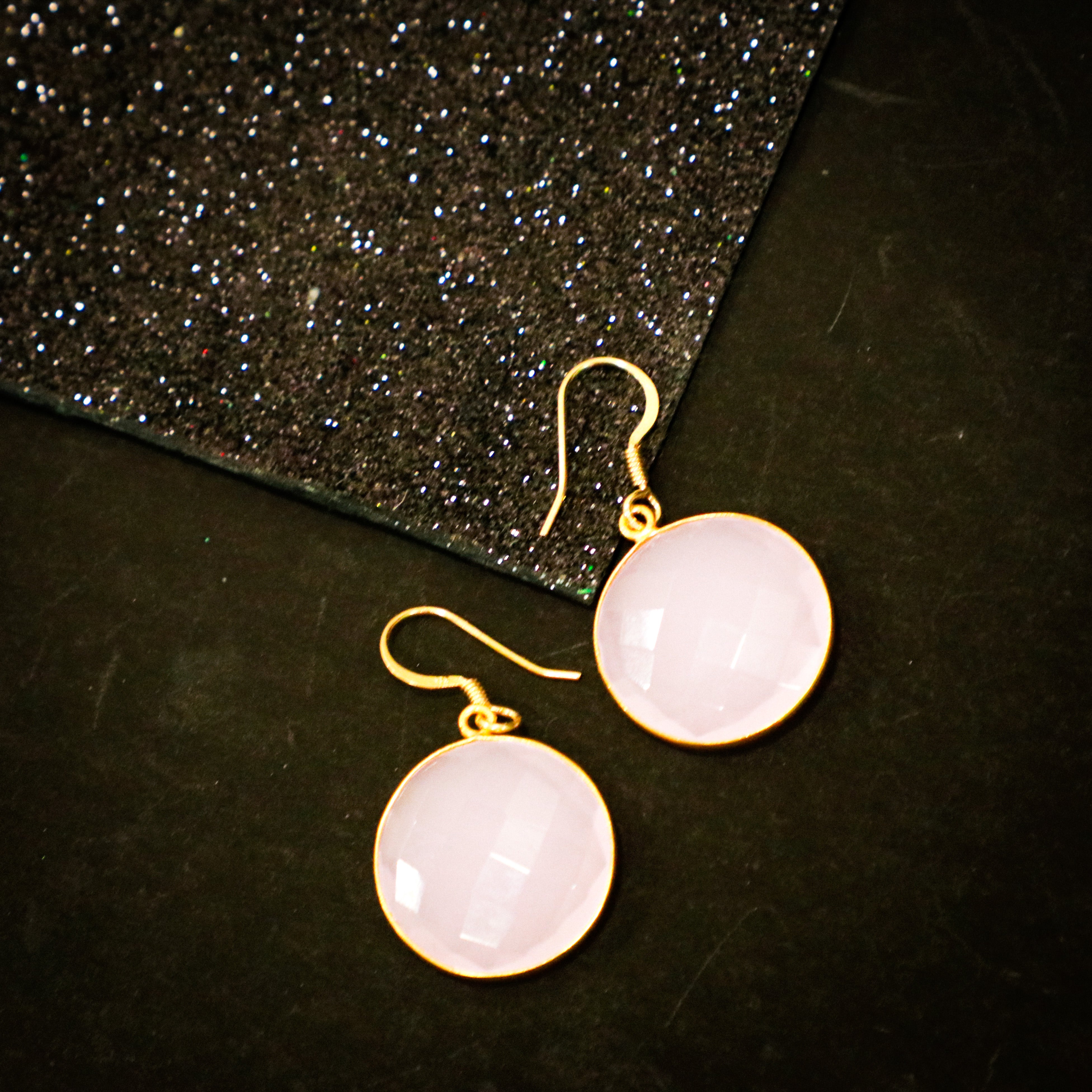 Gold Plated Hook Stone Earring - J006