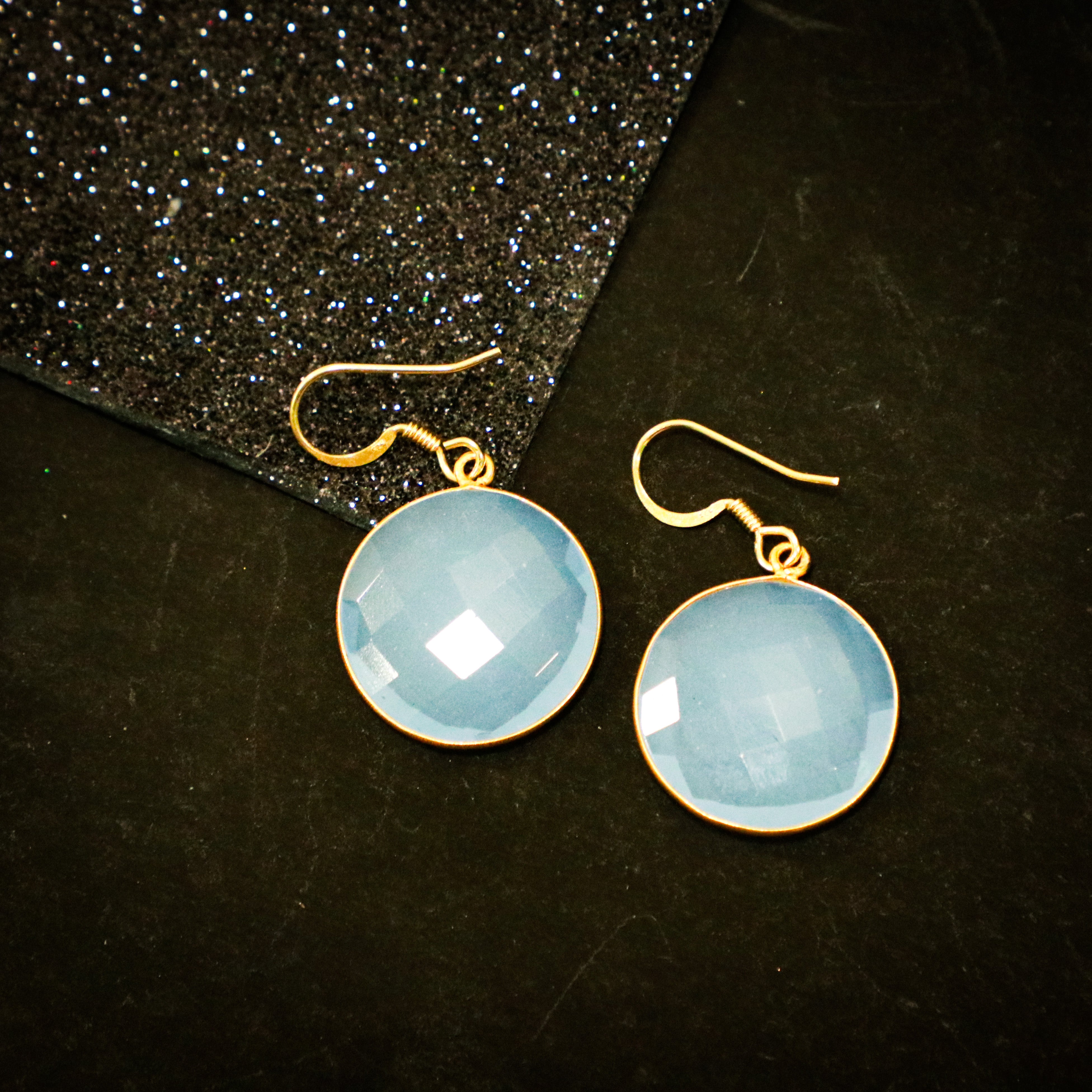 Gold Plated Hook Stone Earring - J006