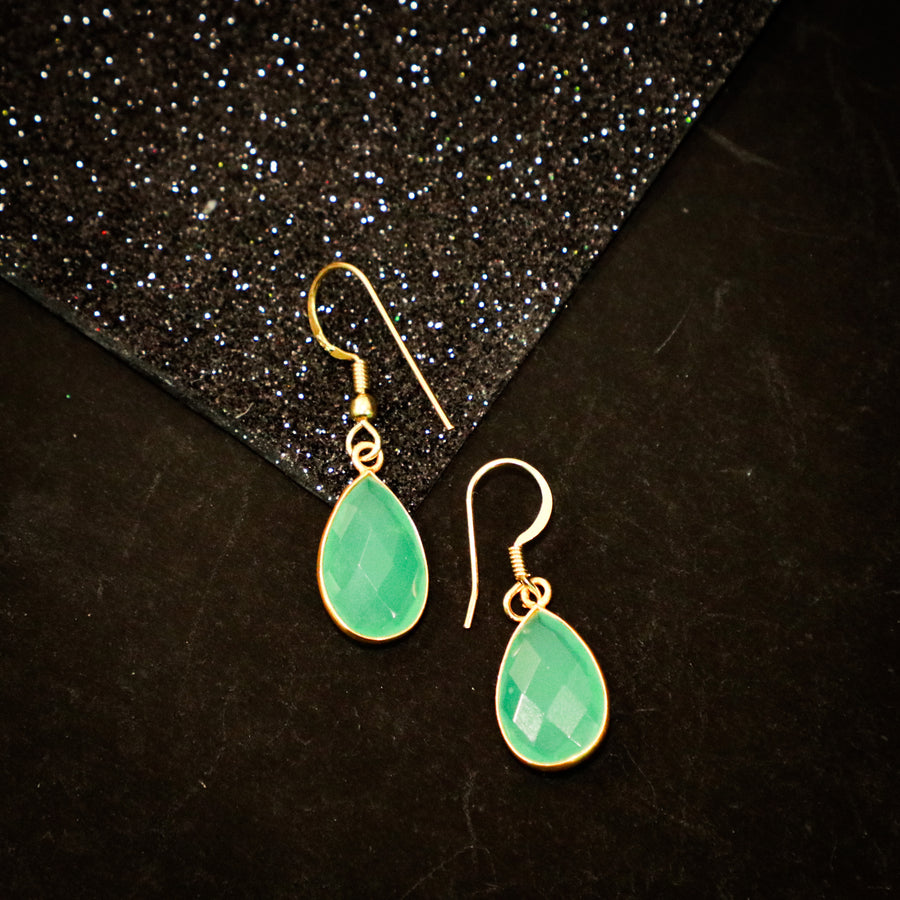 Gold Plated Hook -Stone Earring J004