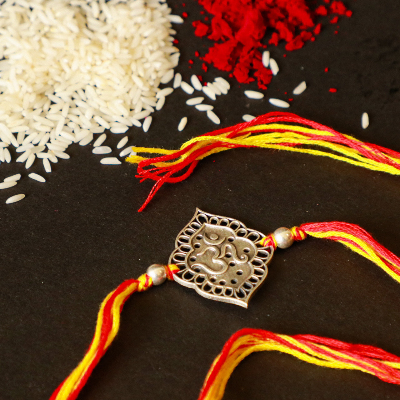 925 Silver Om Rakhi - 4108
