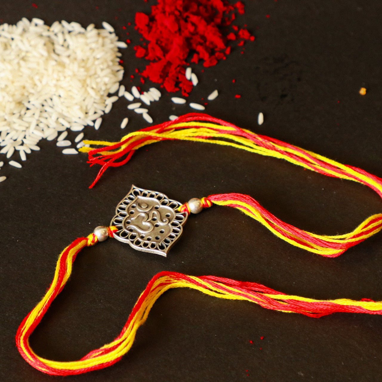 925 Silver Om Rakhi - 4108