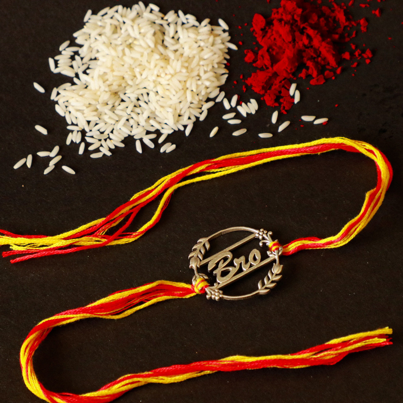 925 Silver Flower Bro Rakhi - 4117