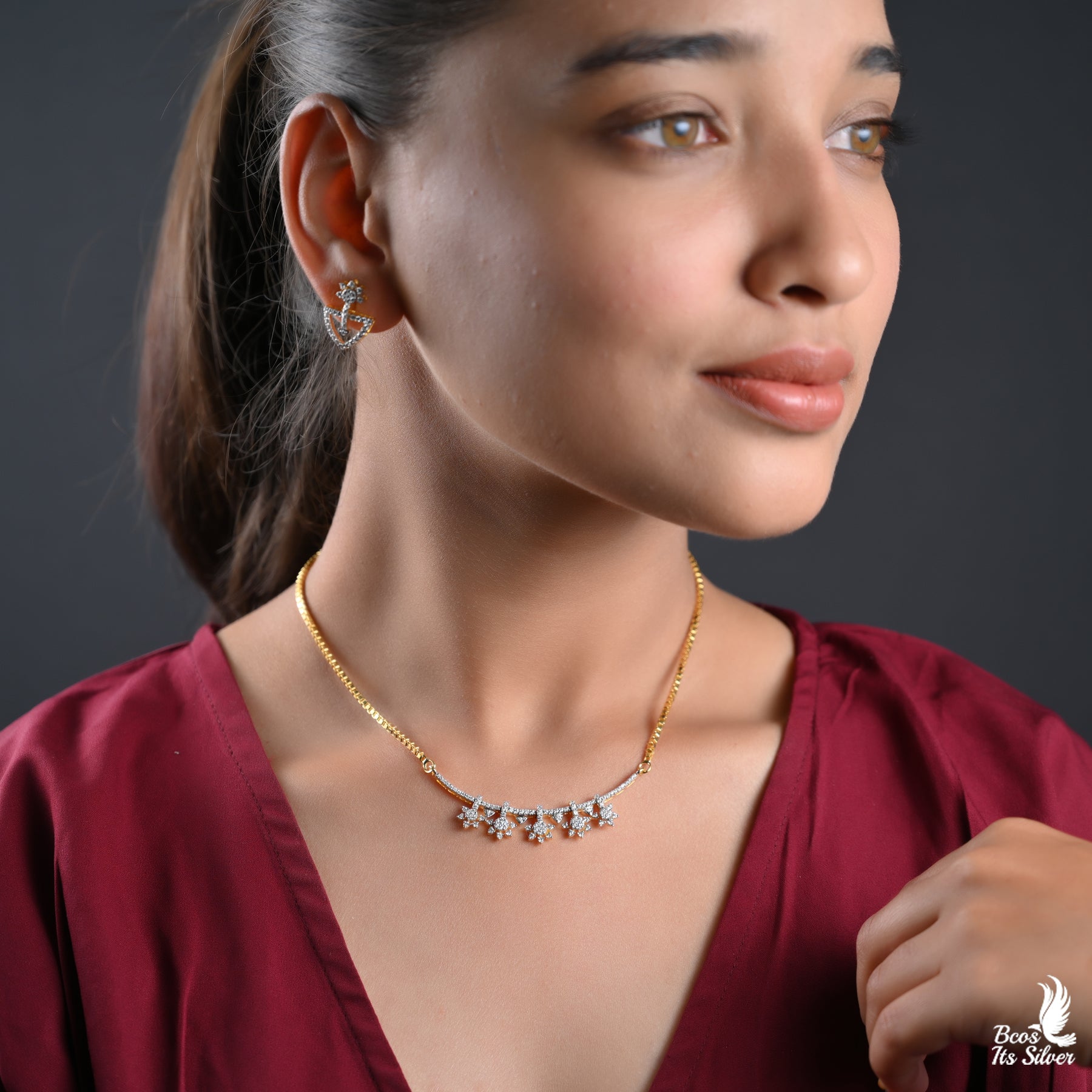 Theia diamond Look Neckpiece only- 2474