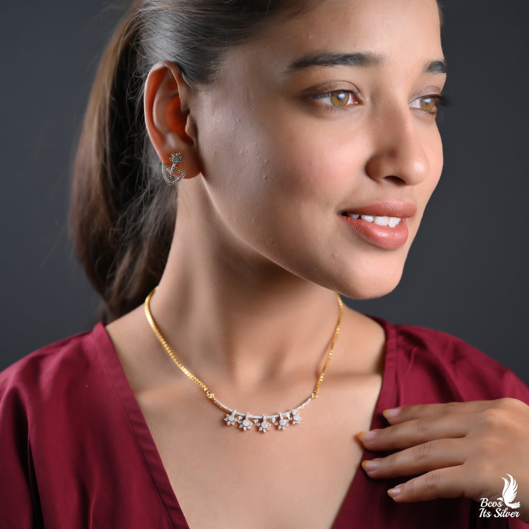 Theia diamond Look Neckpiece only- 2474