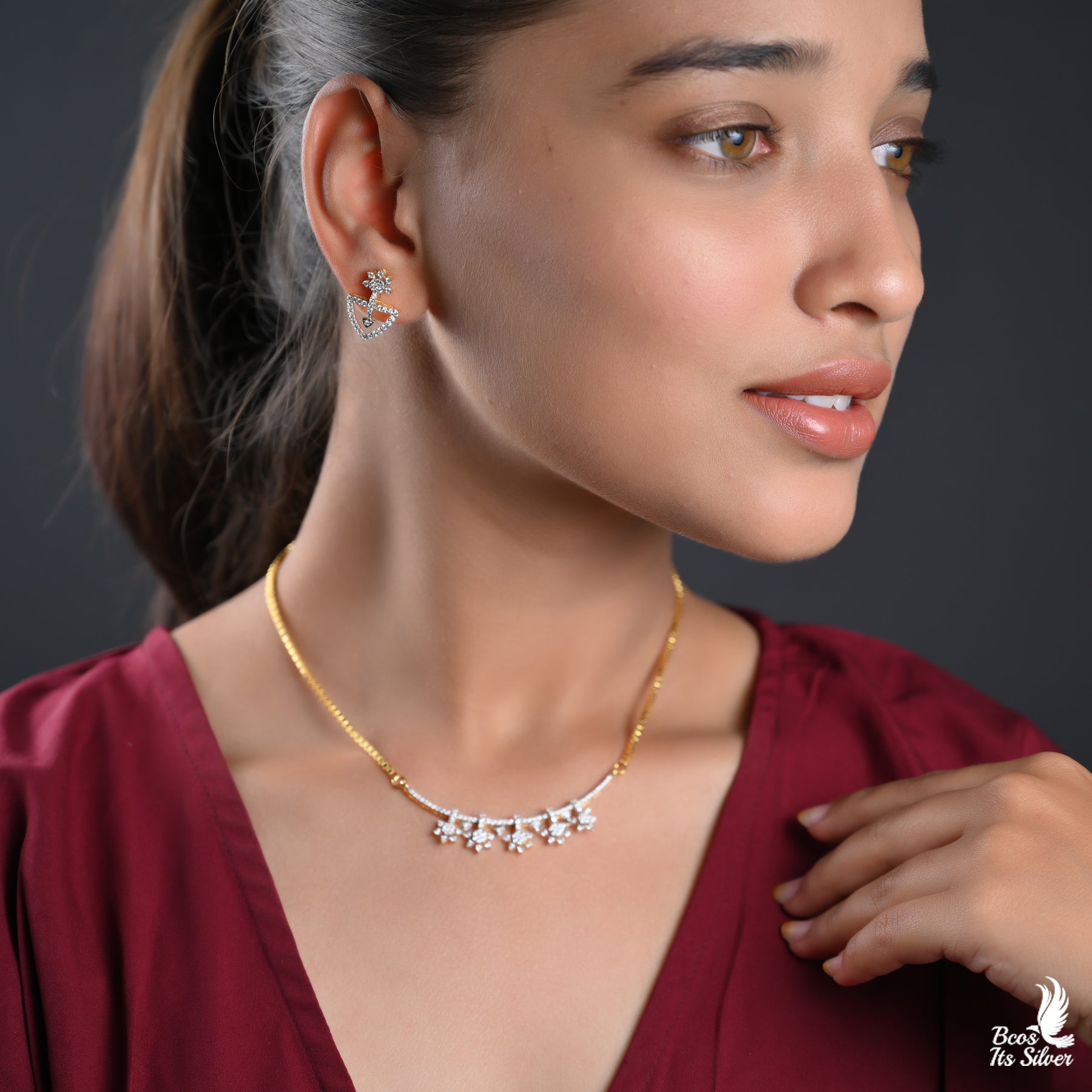 Theia diamond Look Neckpiece only- 2474