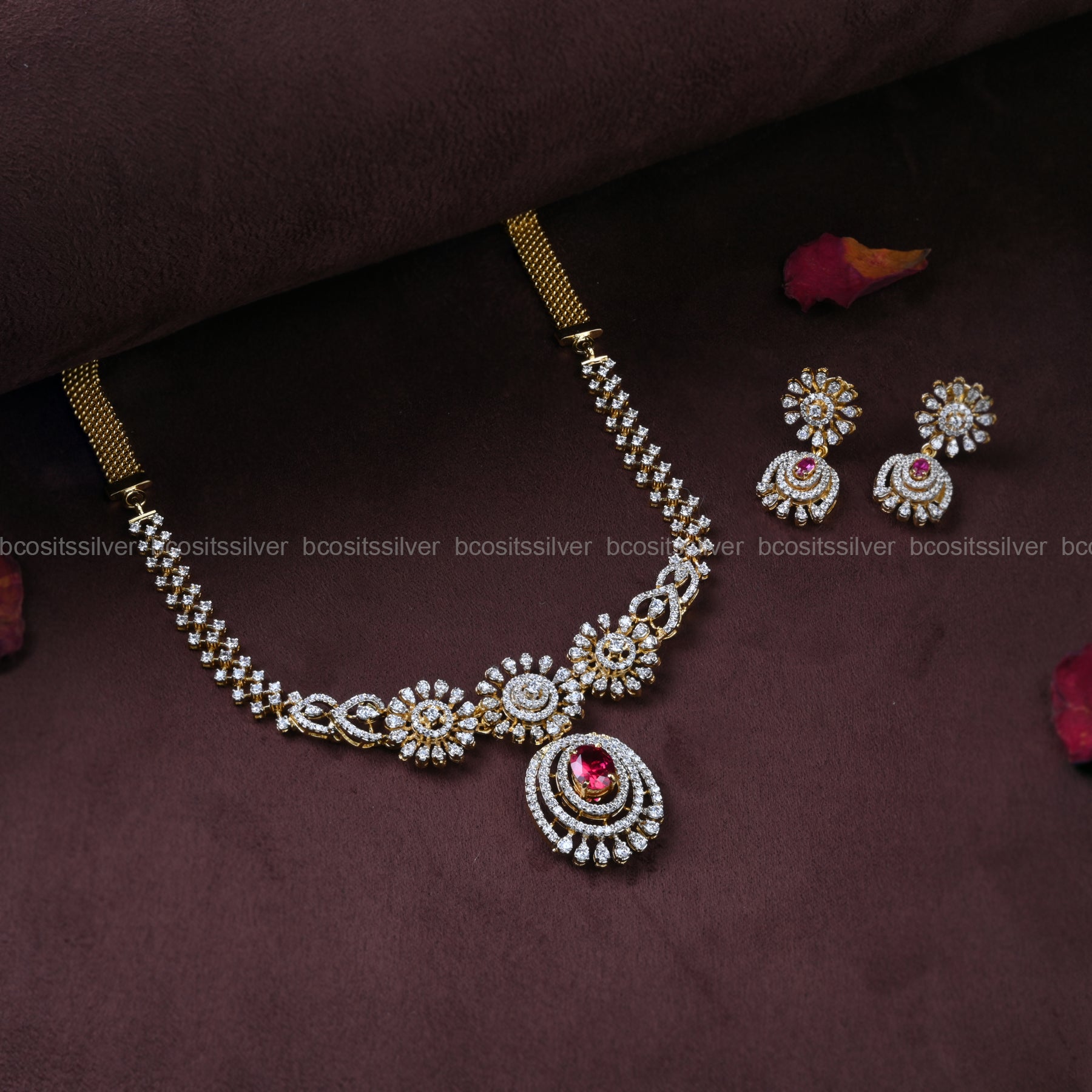 Theia Diamond Look  Necklace - 4578