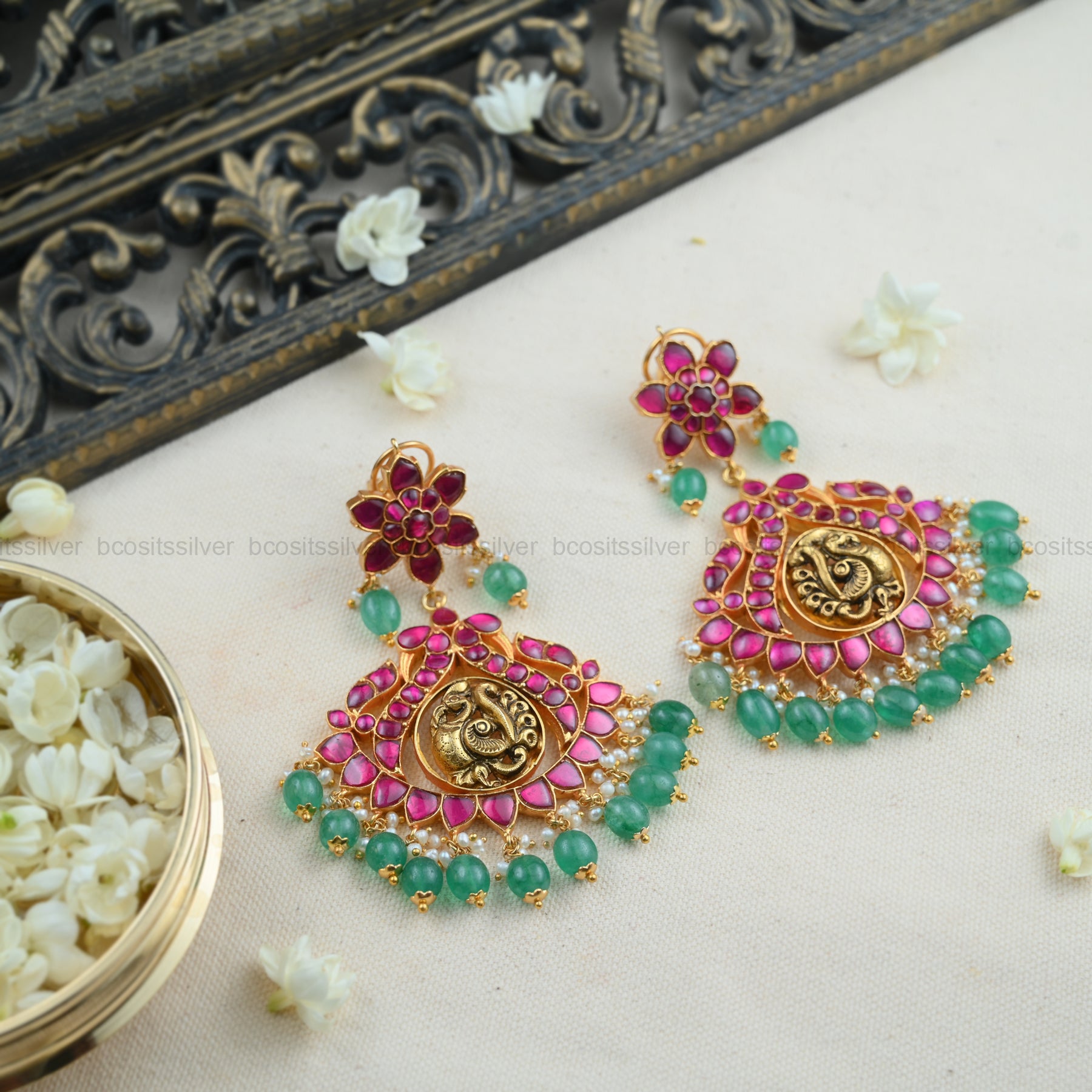 925 Silver Kundan Chandbali- 5524
