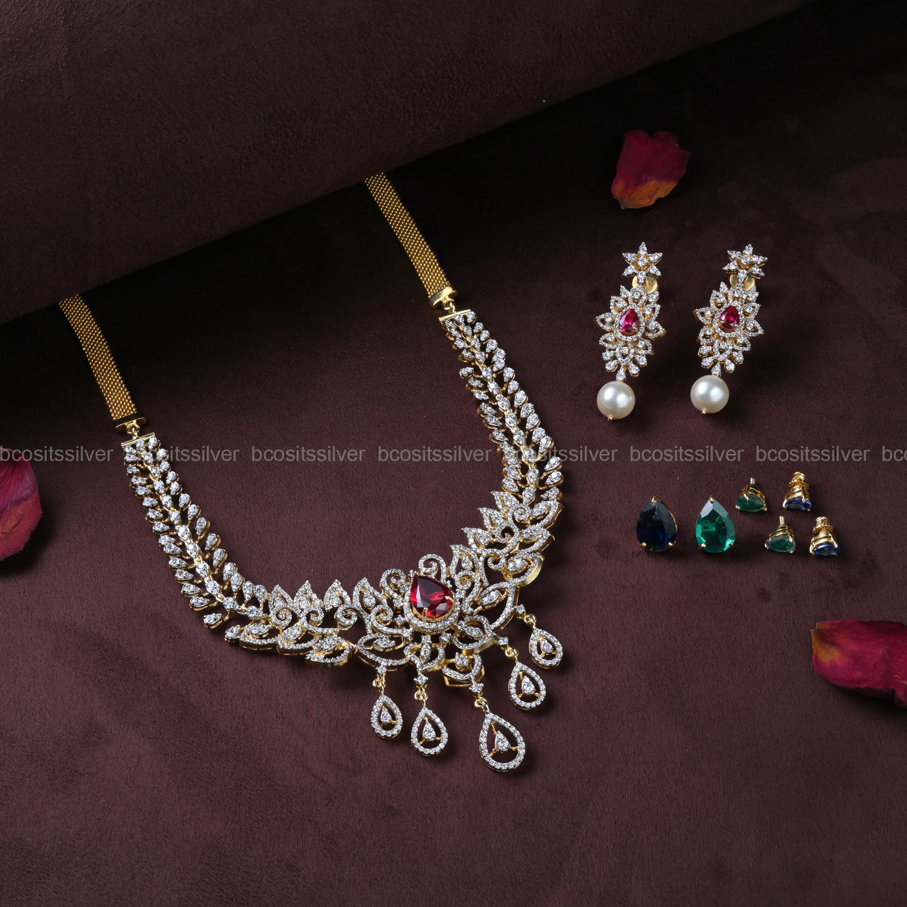 Theia Diamond Look Necklace - 441 -( Made To Order)