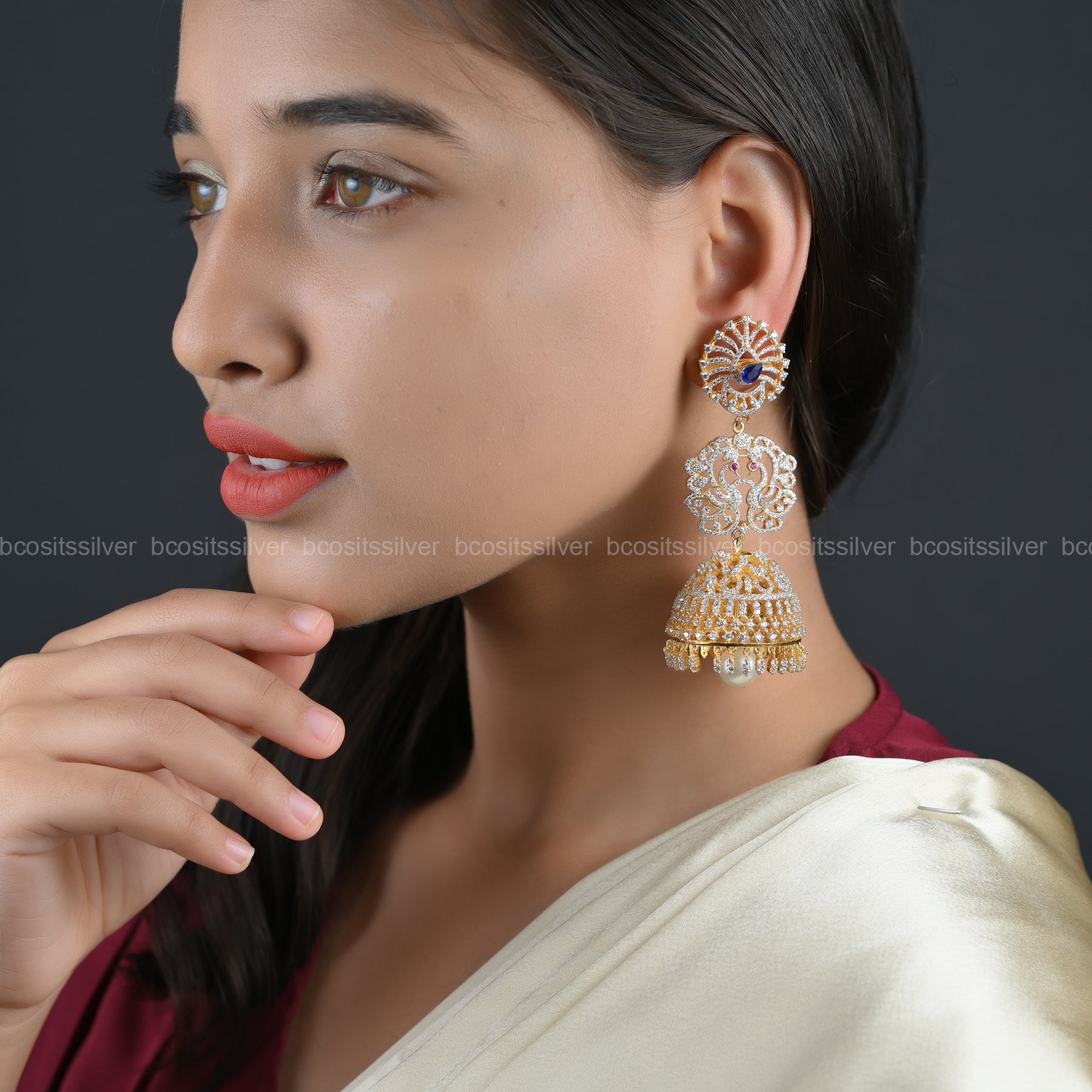 Theia Diamond look Jhumka - 6485