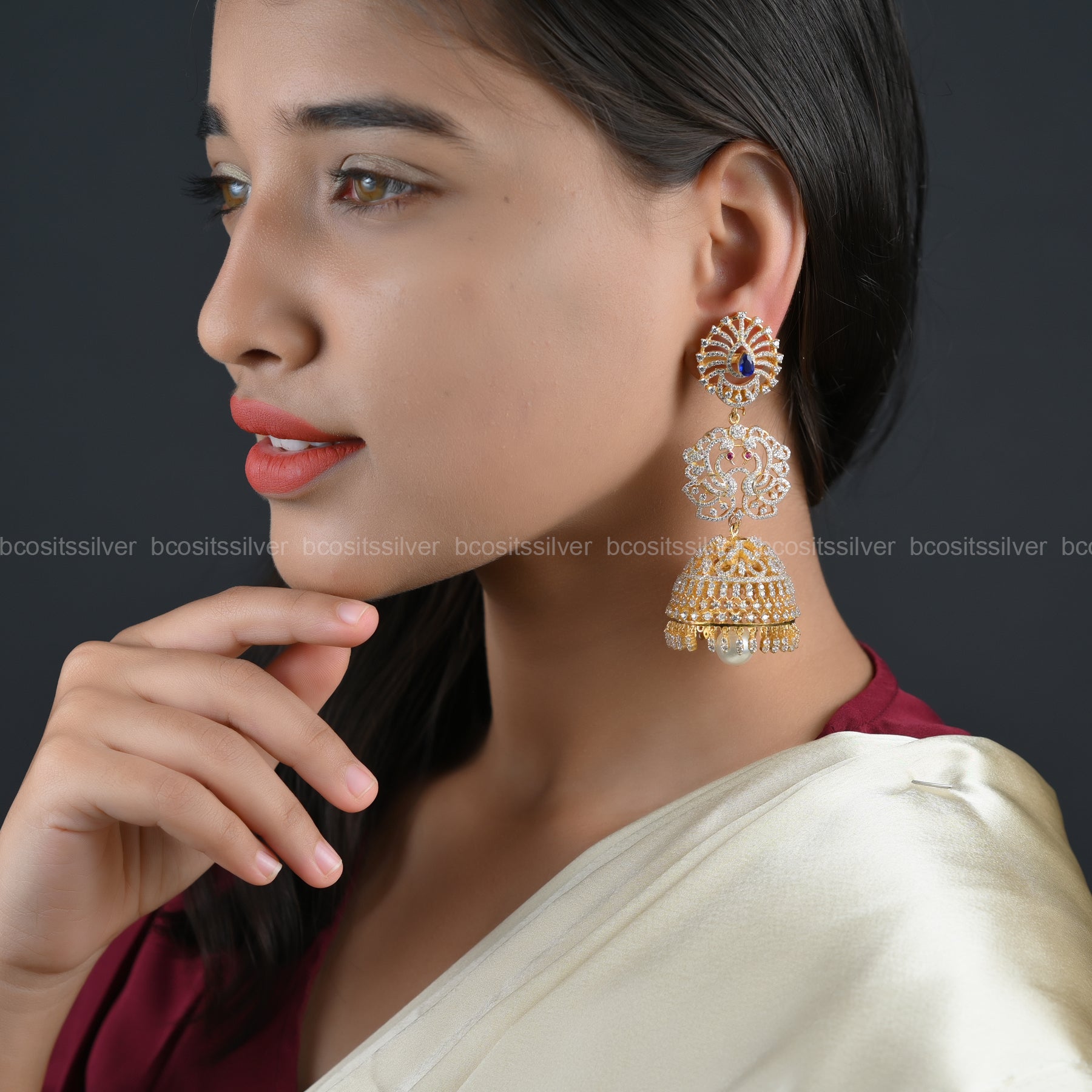 Theia Diamond look Jhumka - 6485