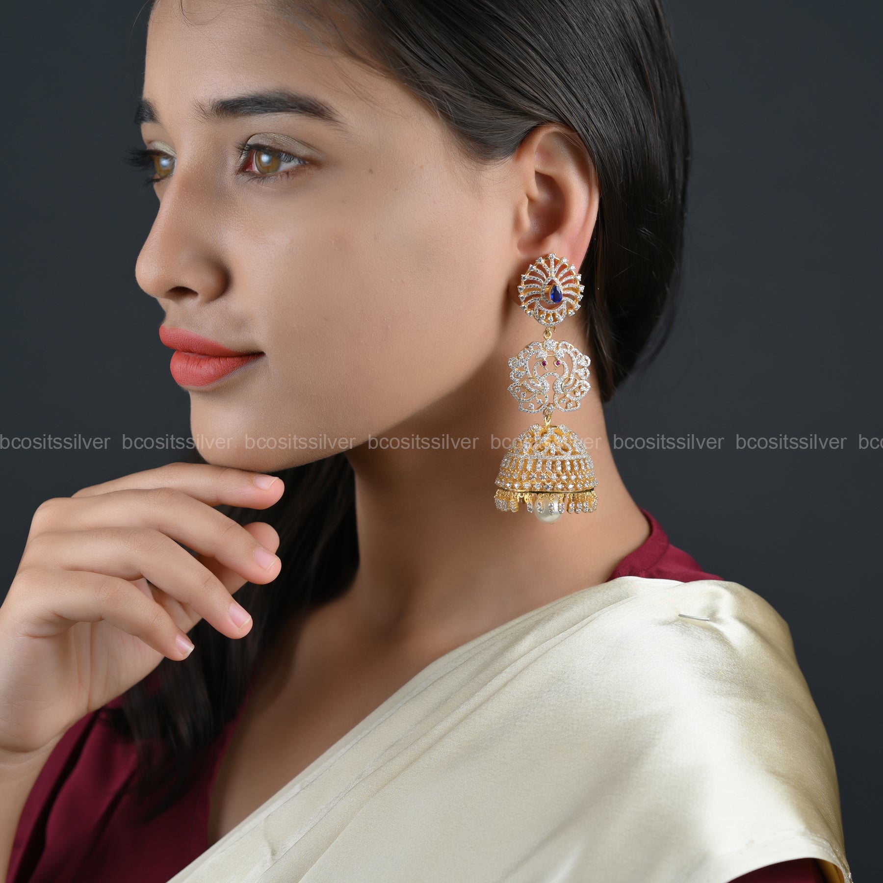 Theia Diamond look Jhumka - 6485