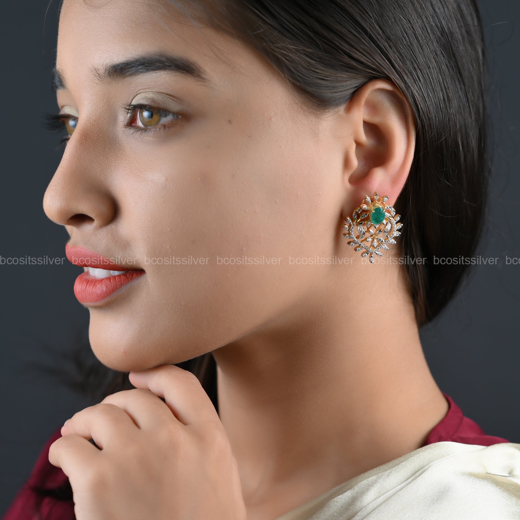 Theia Diamond look Earstud - 6480- ( MADE TO ORDER )