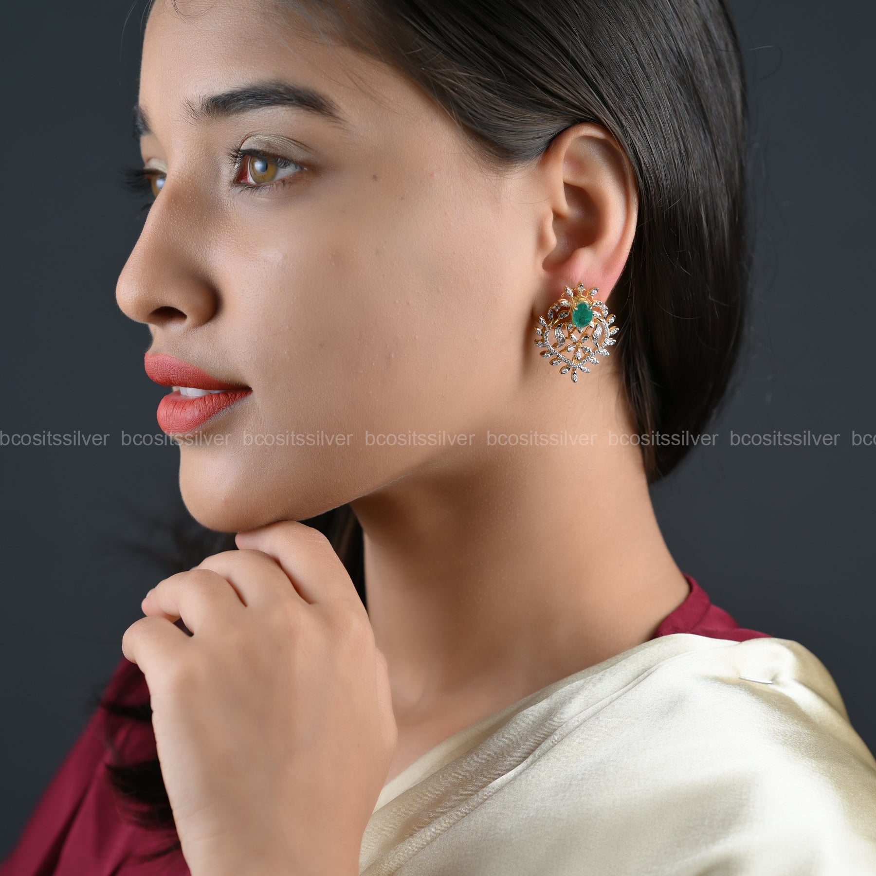 Theia Diamond look Earstud - 6480- ( MADE TO ORDER )