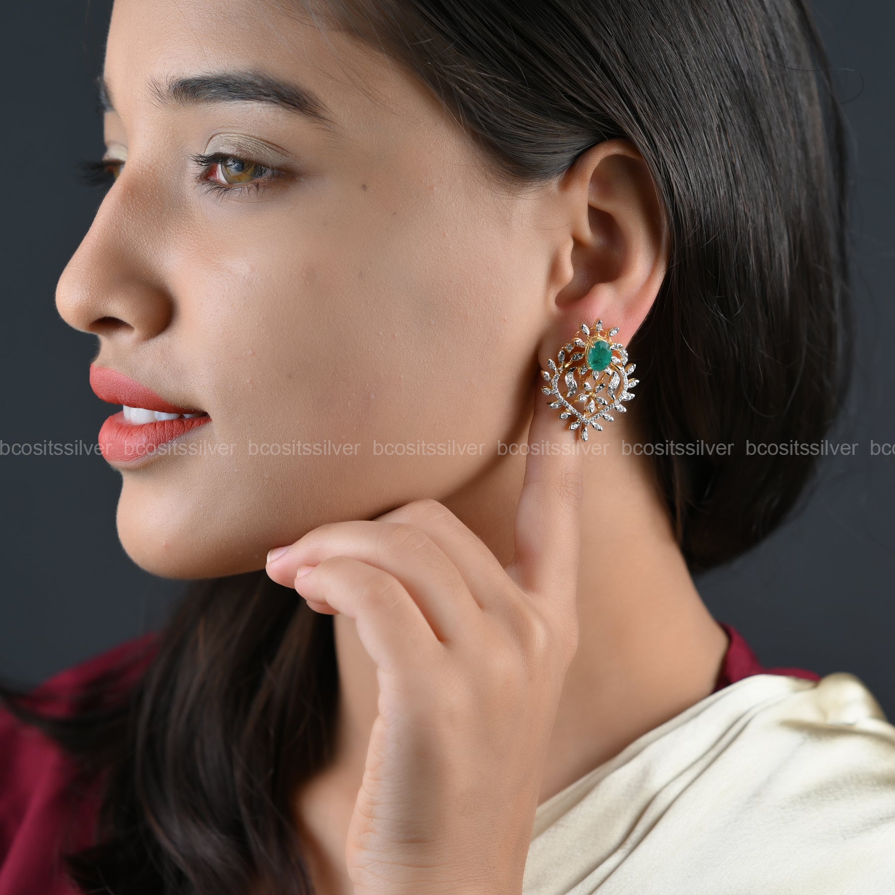 Theia Diamond look Earstud - 6480- ( MADE TO ORDER )