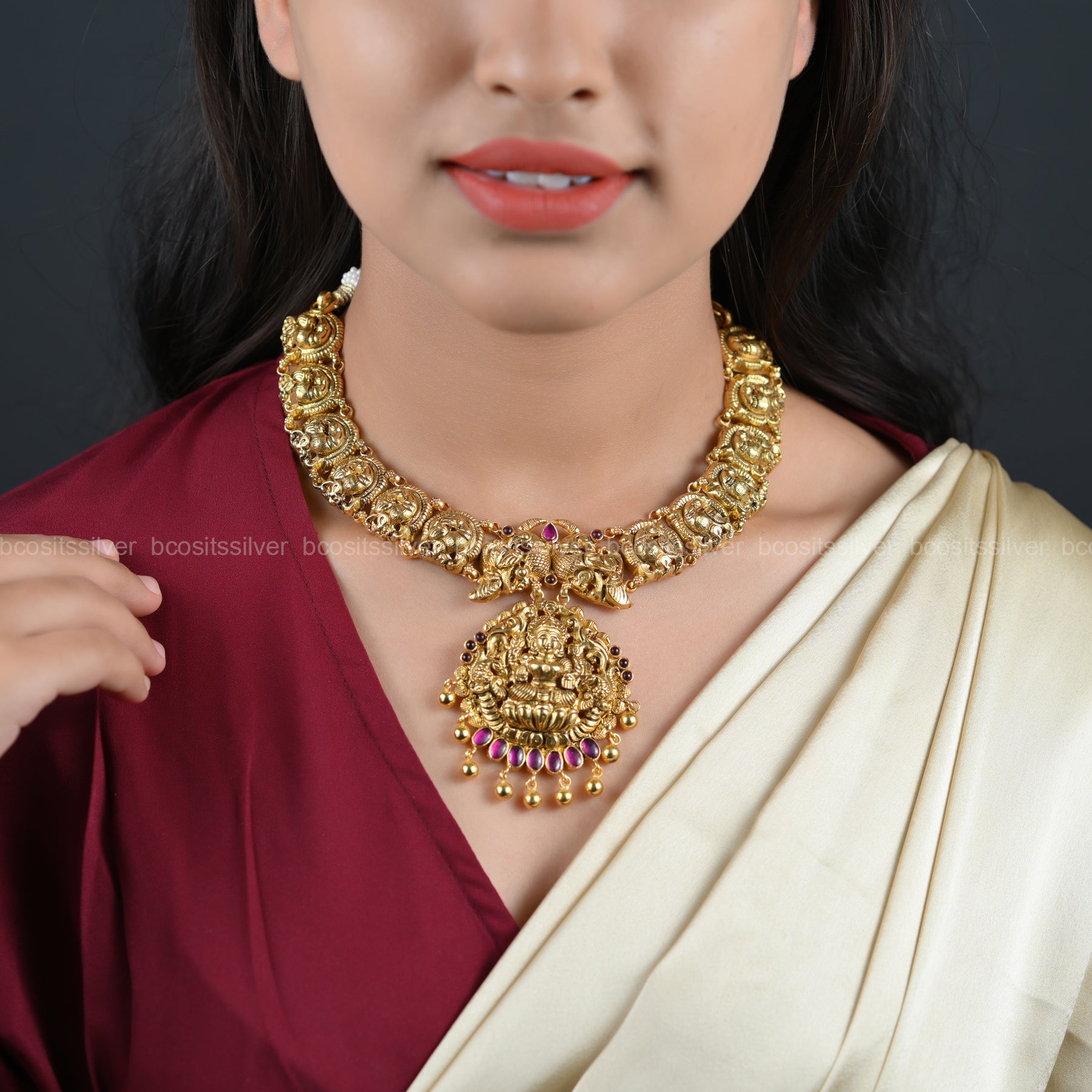925 Silver Santripti Mahalakshmi Necklace - 6570