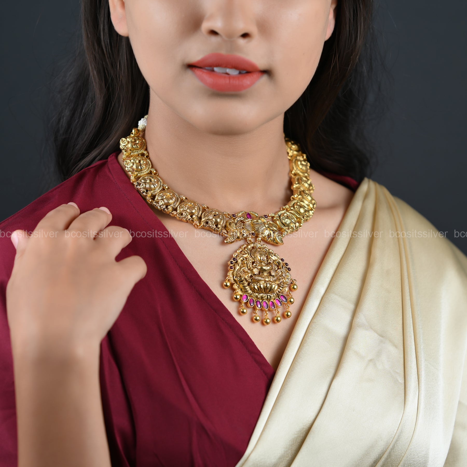 925 Silver Santripti Mahalakshmi Necklace - 6570
