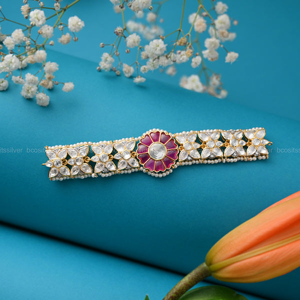 Pure 925 Silver Gold Plated Choker - 4291