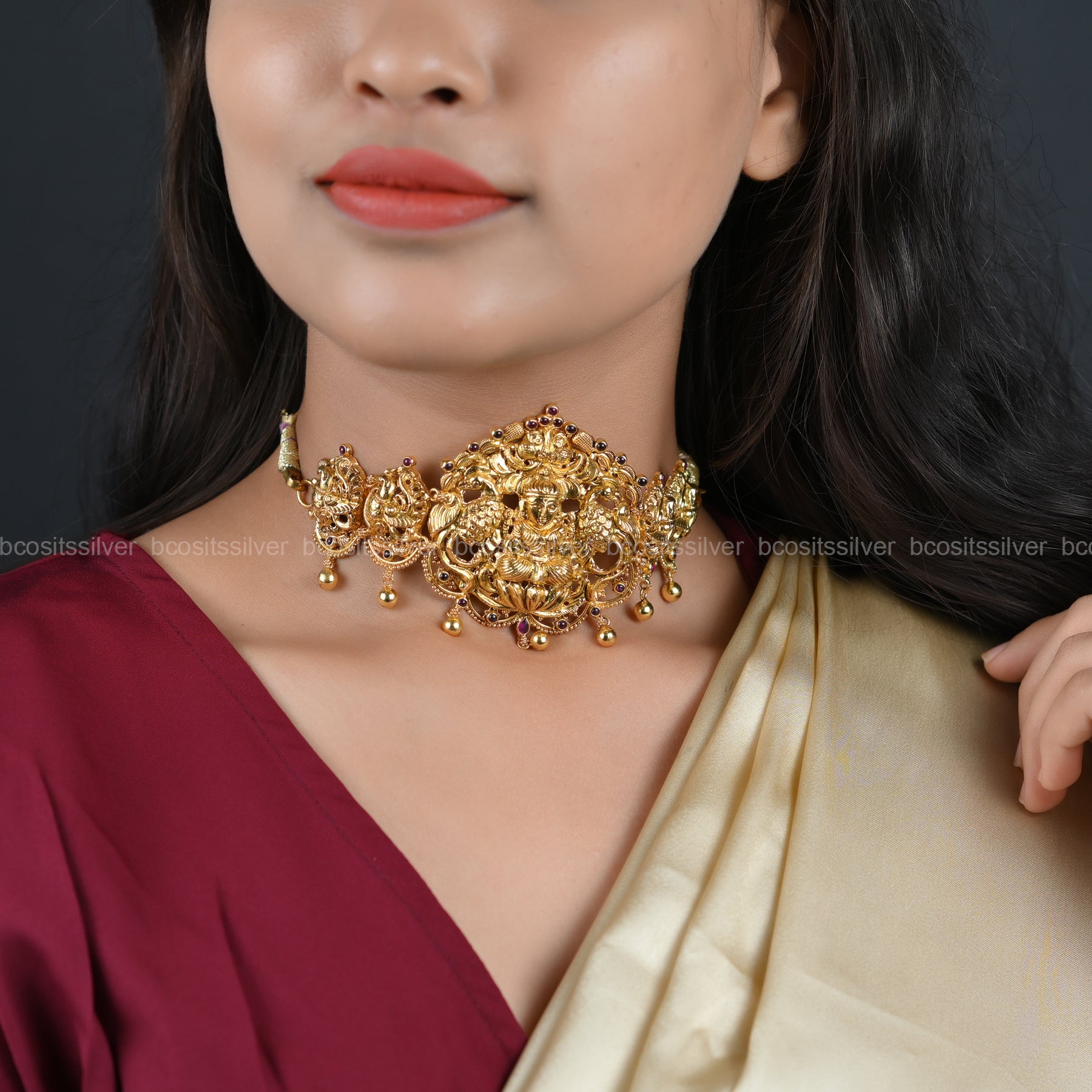 Gold Plated Lakshmi Devi Choker - 6576