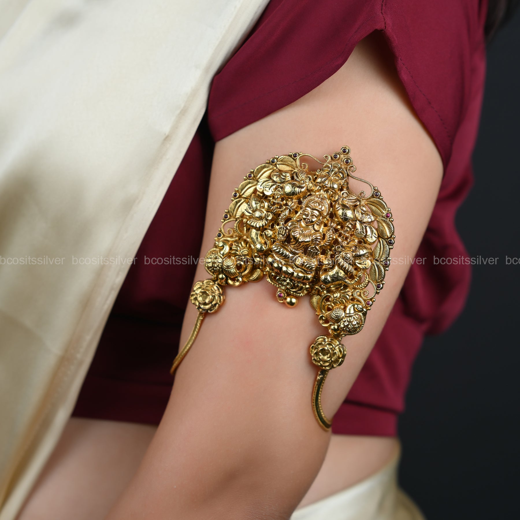 Gold Plated Lakshmi Arm Band - 6590