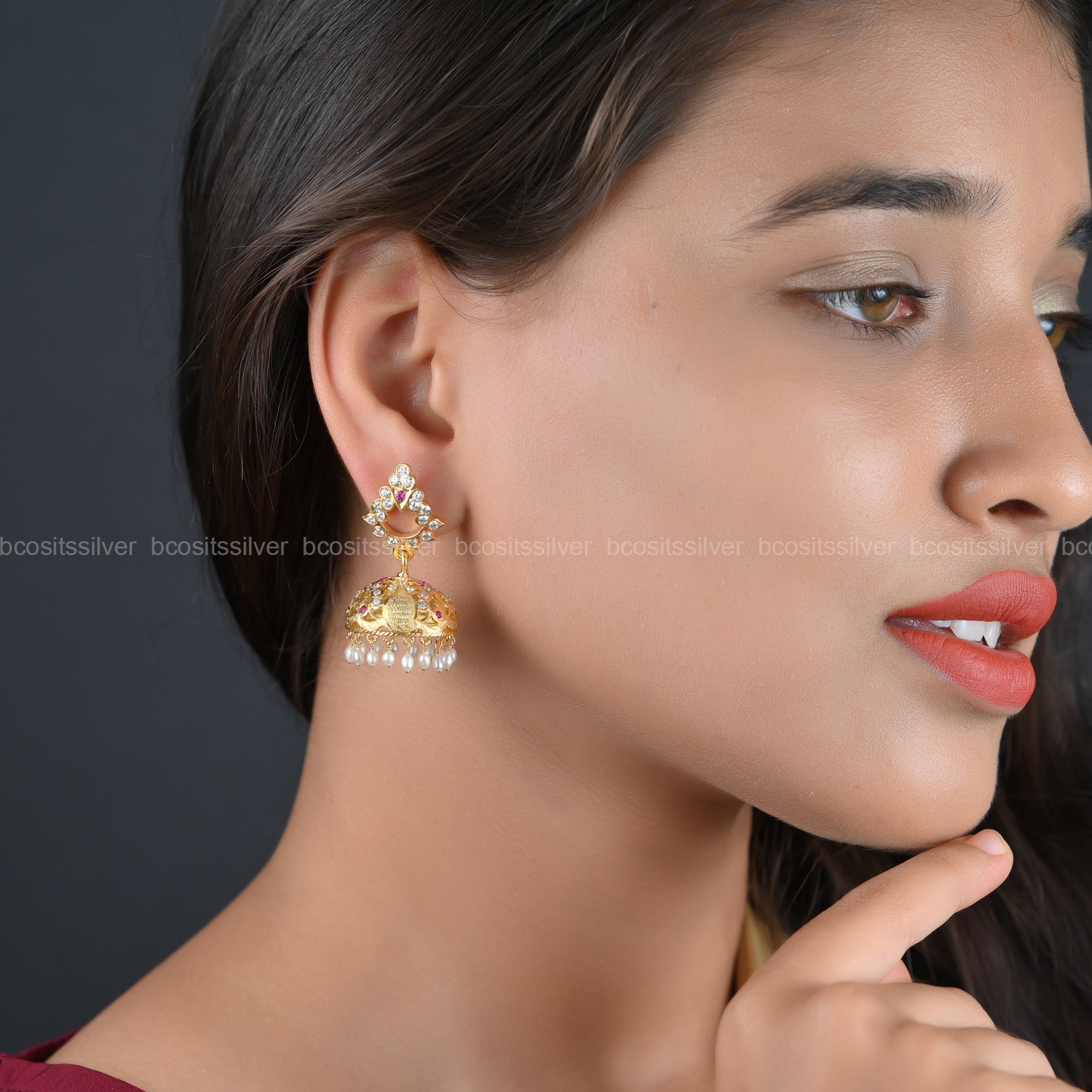925 Silver Gold Plated Saaral - 6563