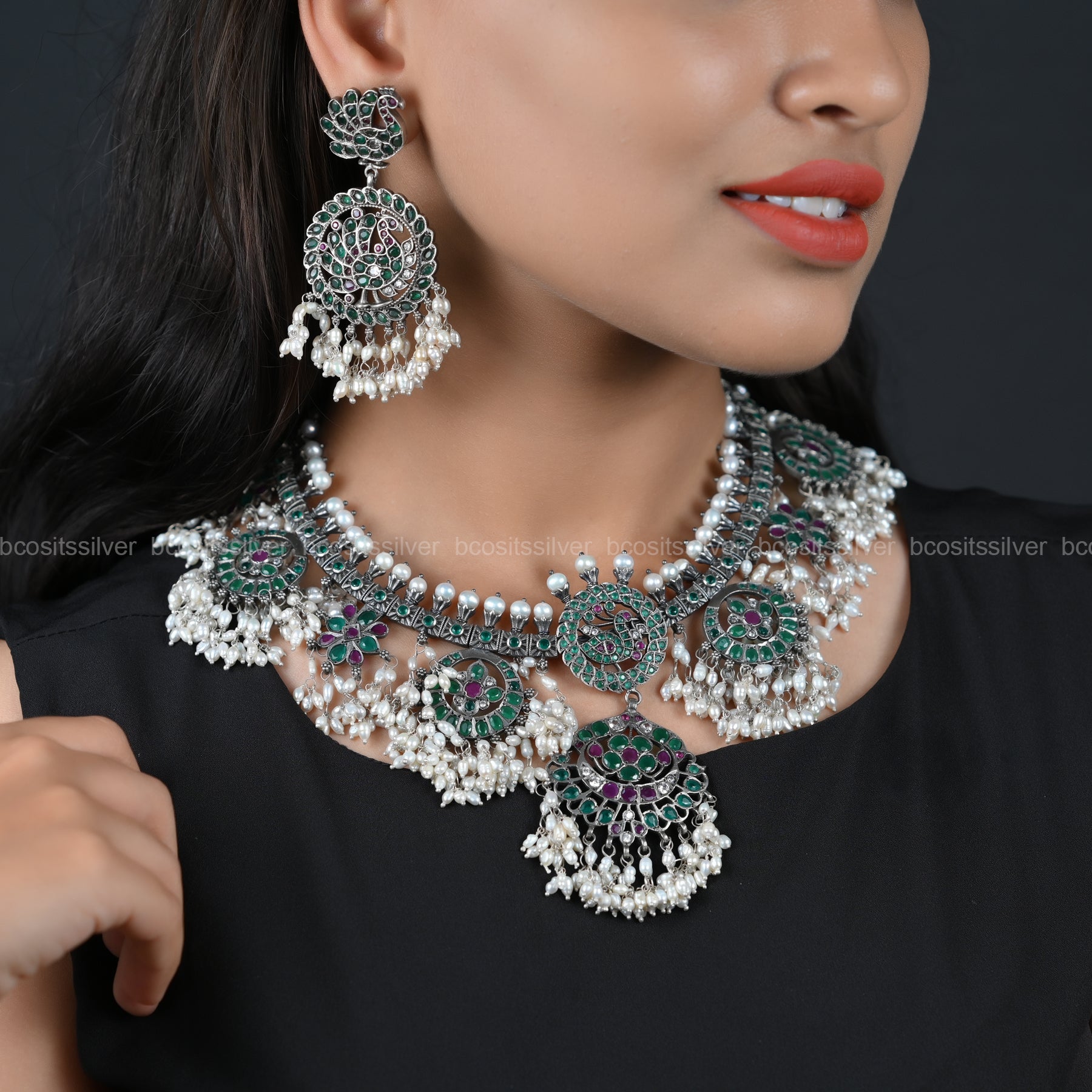 925 Silver Oxidized Navaratri Guttapusalu - 6607