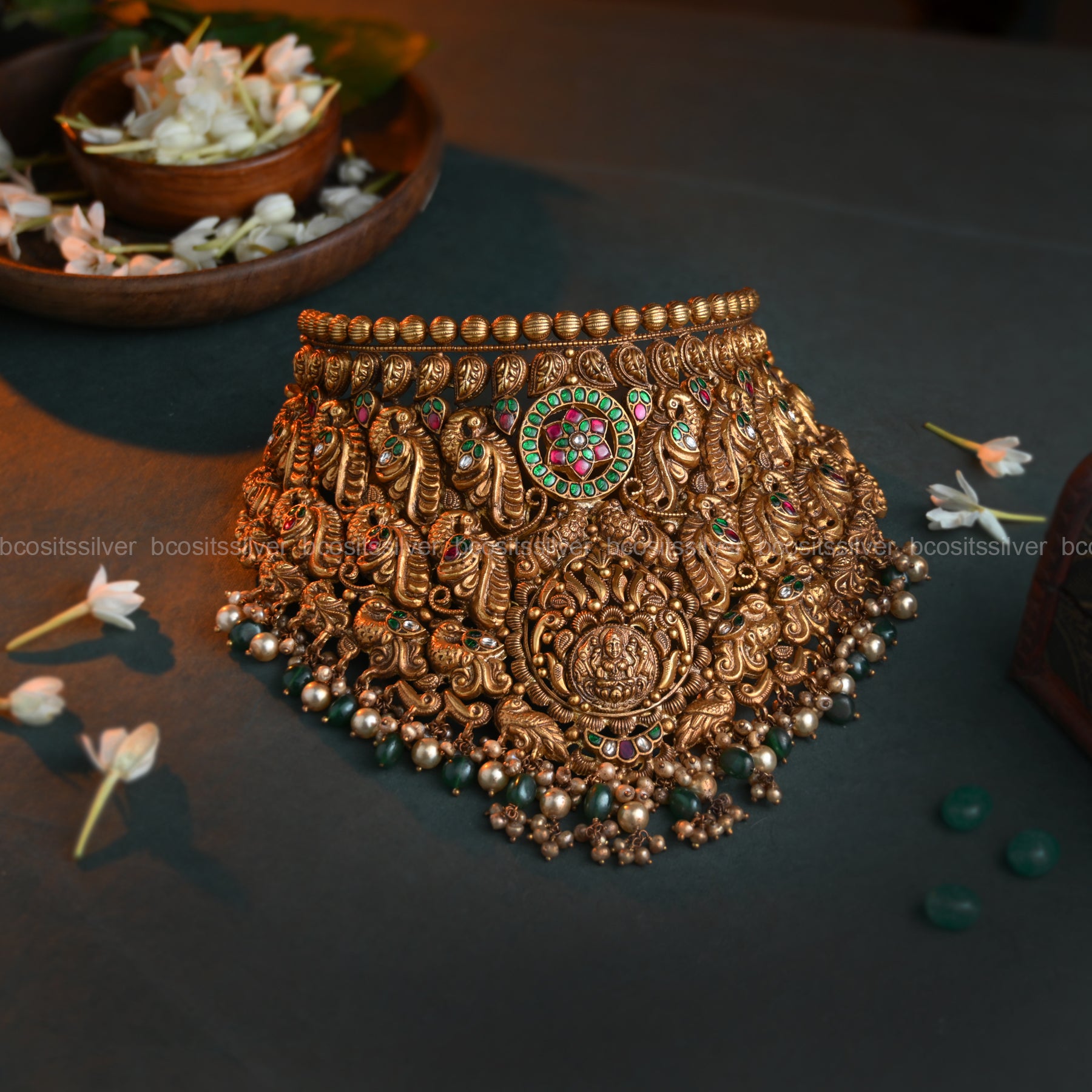 Gold Plated Navaratri Kundan Necklace - 1135