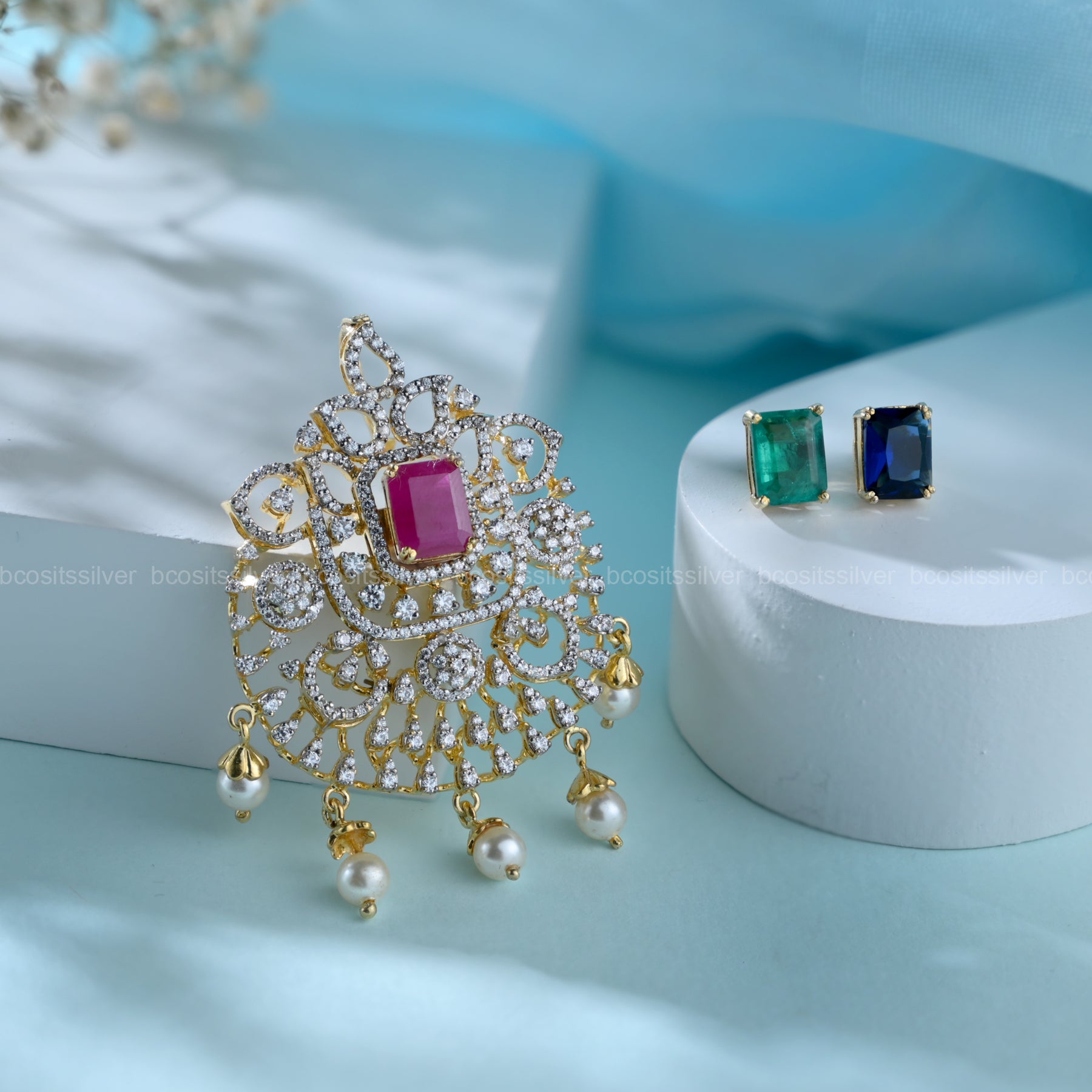 Theia Navaratri Pendant Comes Tikka - 7077 - ( MADE TO ORDER )