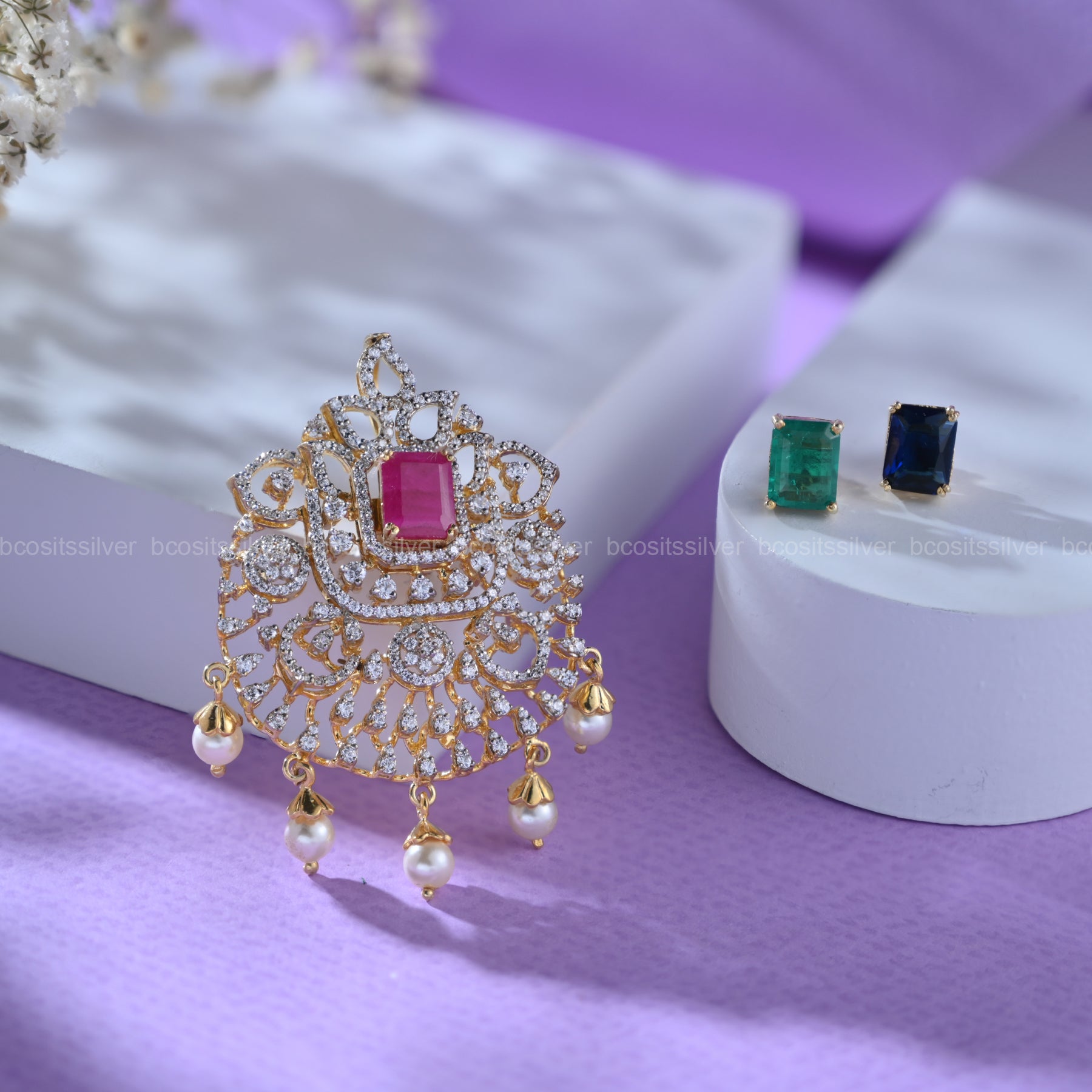 Theia Navaratri Pendant Comes Tikka - 7077 - ( MADE TO ORDER )