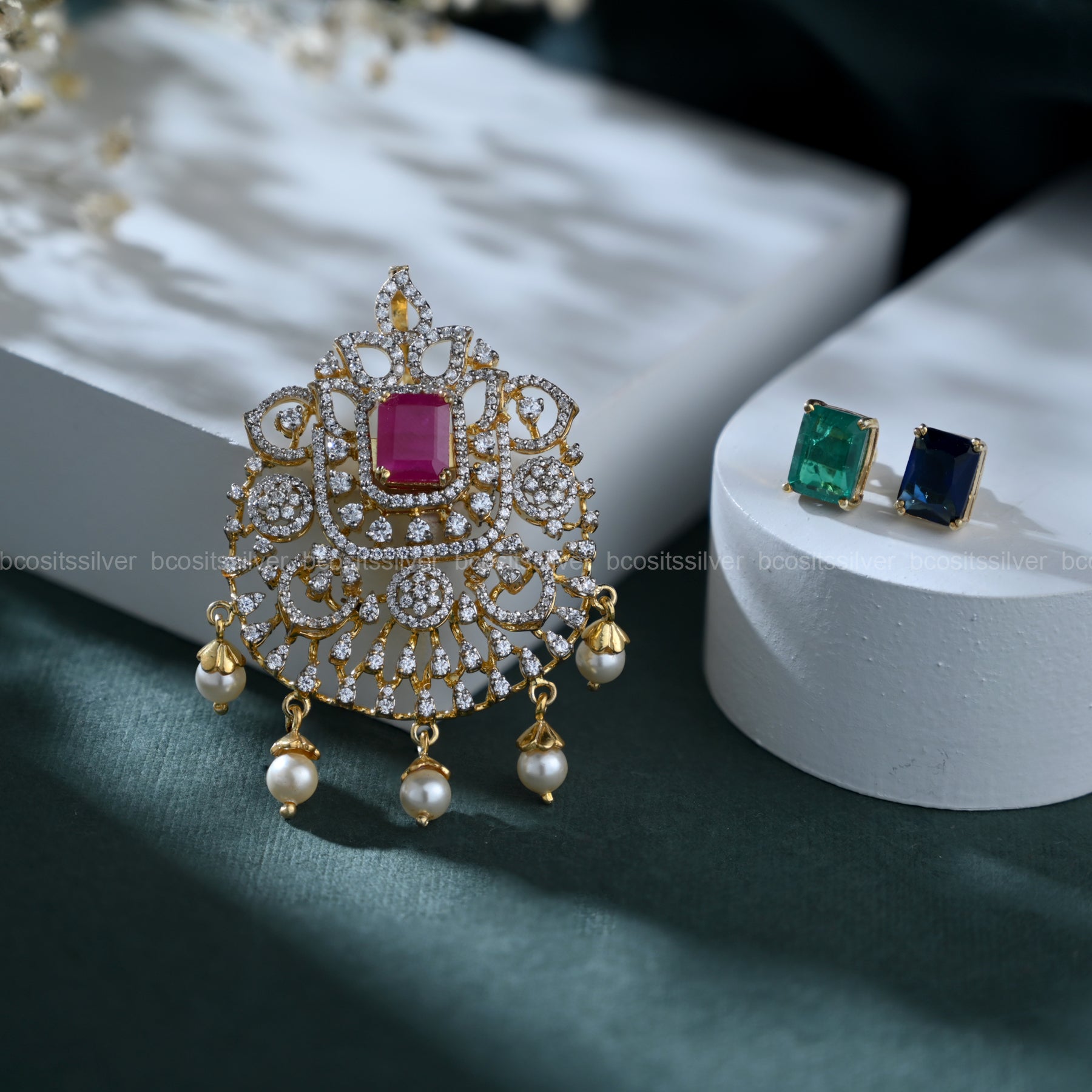 Theia Navaratri Pendant Comes Tikka - 7077 - ( MADE TO ORDER )