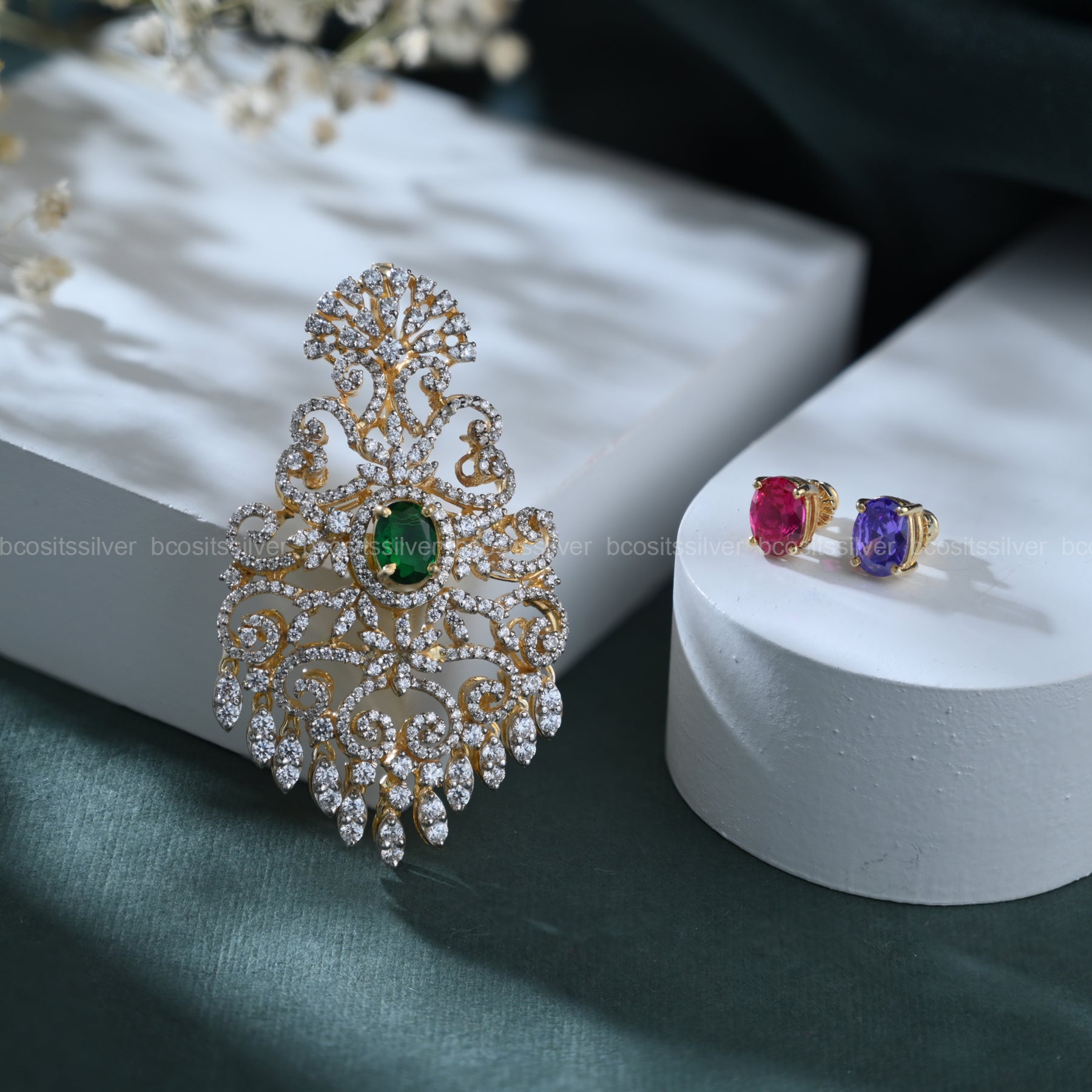 Theia Navaratri Pendant / Tikka - 9027 - ( MADE TO ORDER )