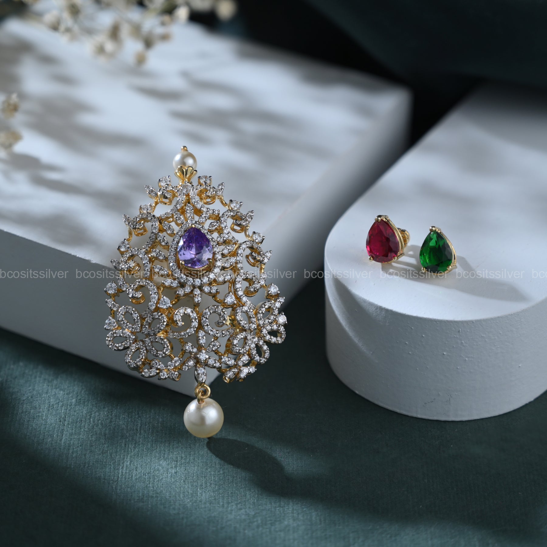 Theia Navaratri Pendant / Tikka - 7081 - ( MADE TO ORDER )