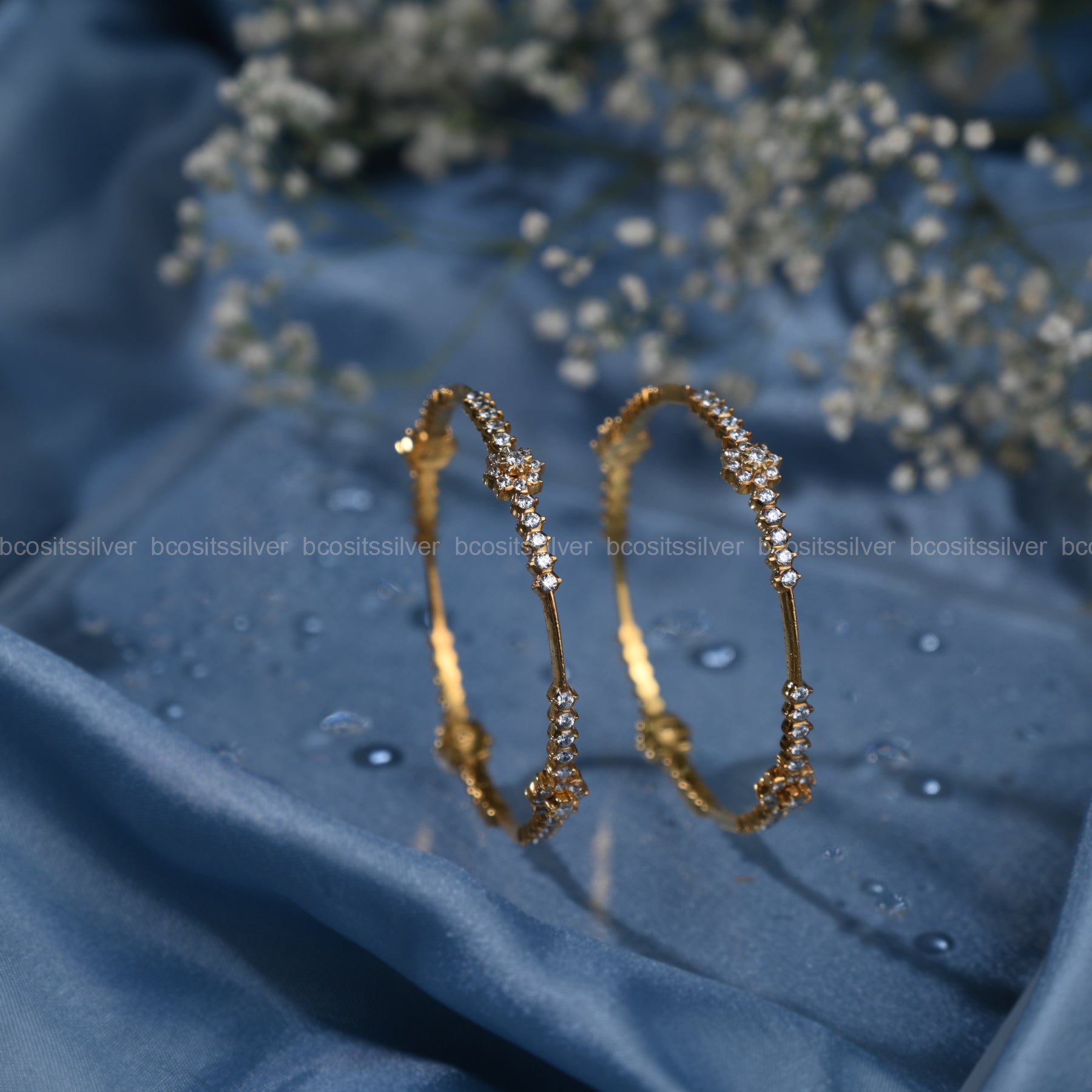 Gold Plated Pushpavali Close settings bangle- 6685