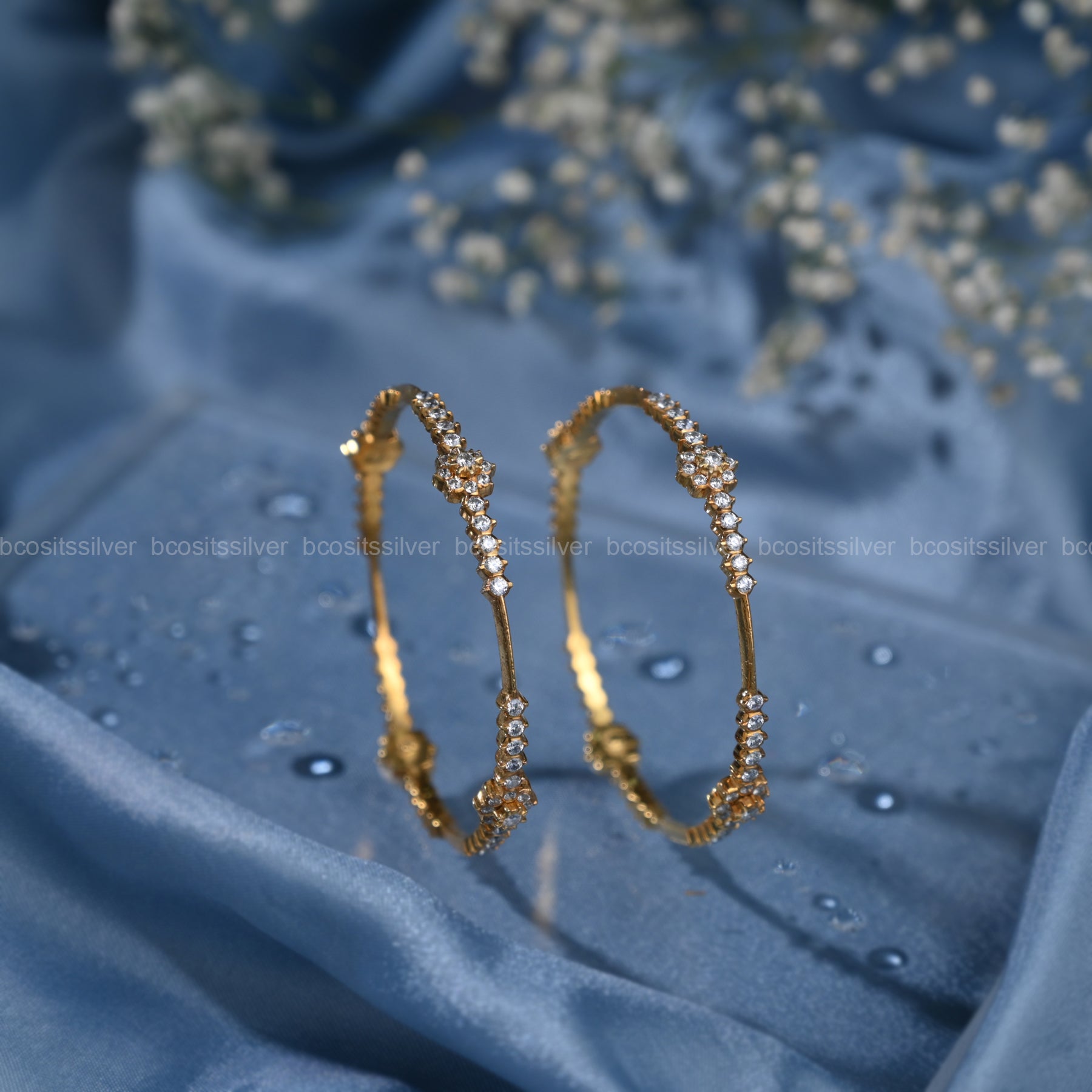 Gold Plated Pushpavali Close settings bangle- 6685