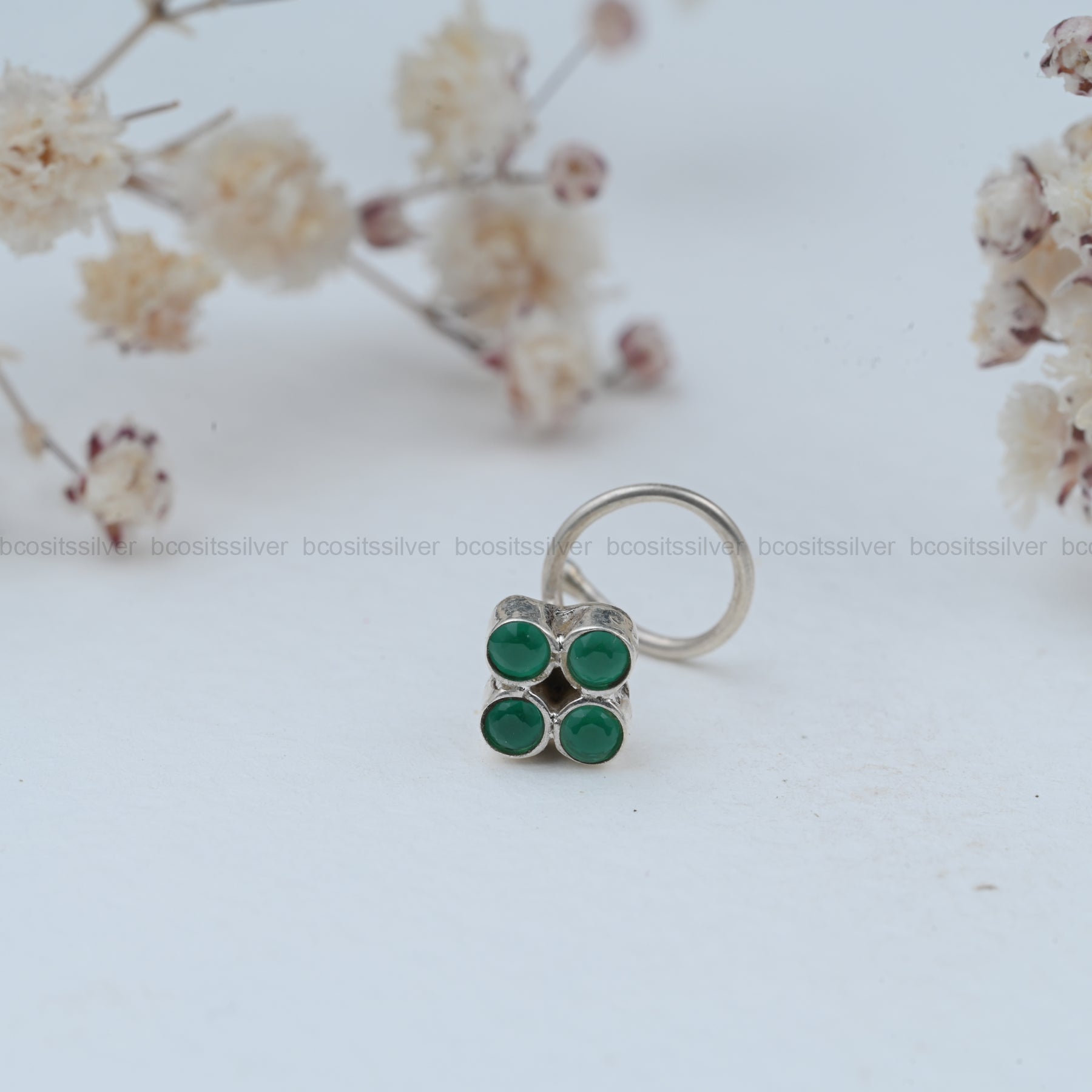 Silver Square shaped Nosepin - 5482