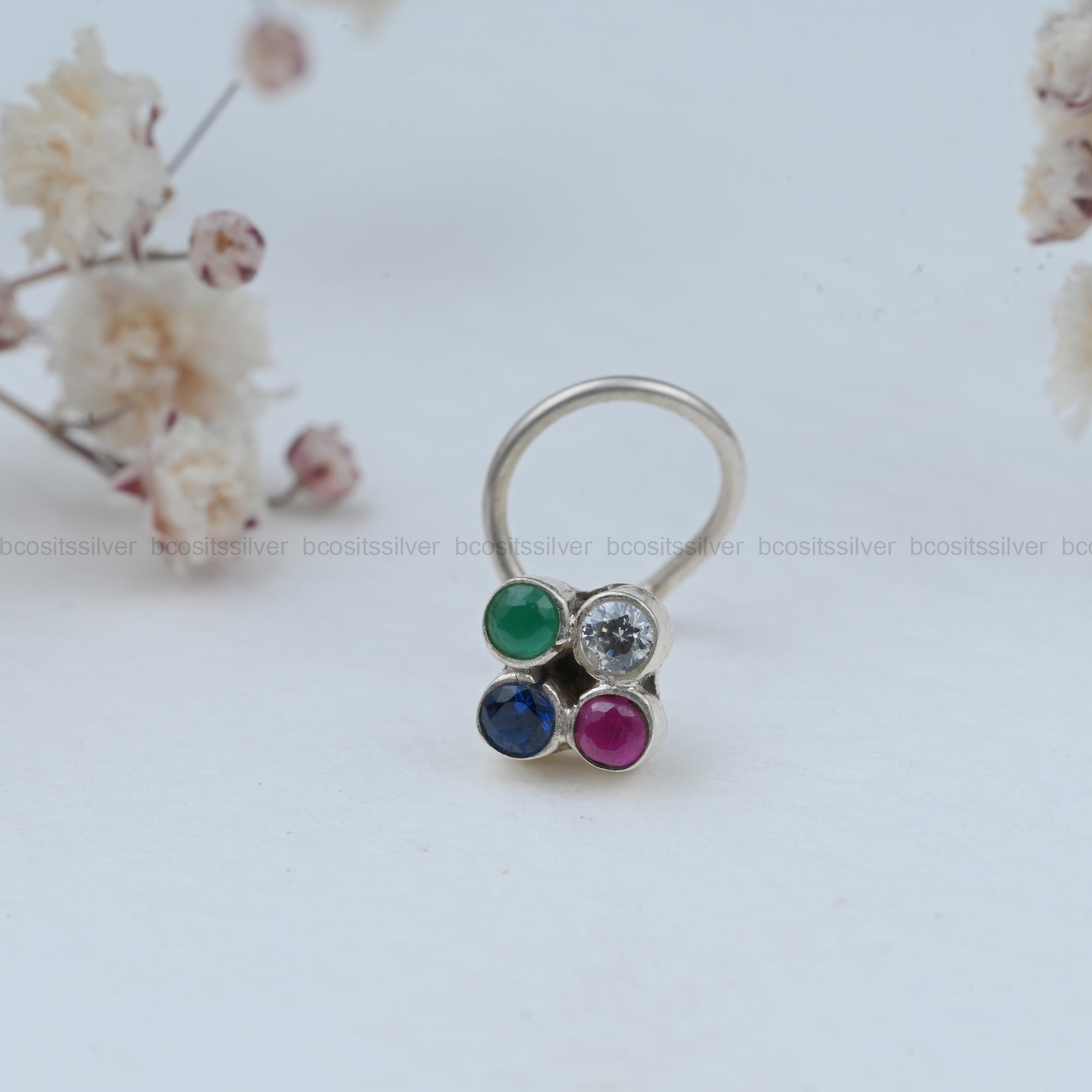 Silver Square Shaped Nosepin - 5492