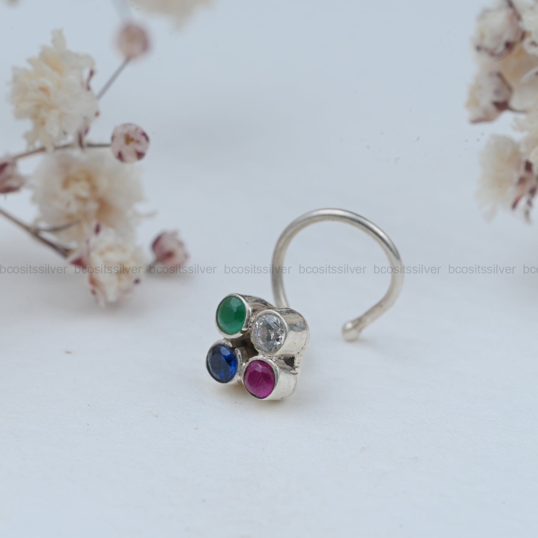 Silver Square Shaped Nosepin - 5492