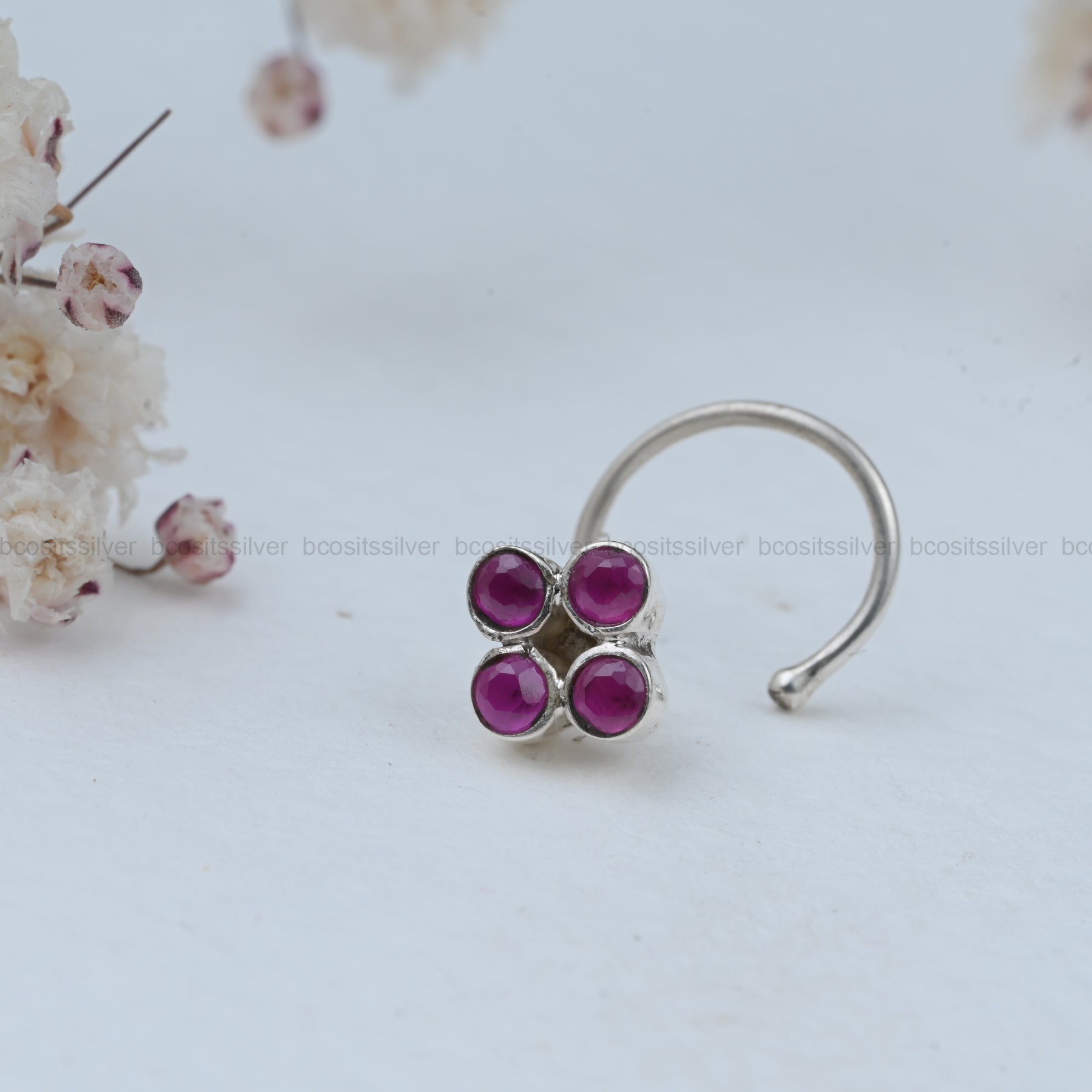 Silver Square shaped Nosepin Wire - 0838